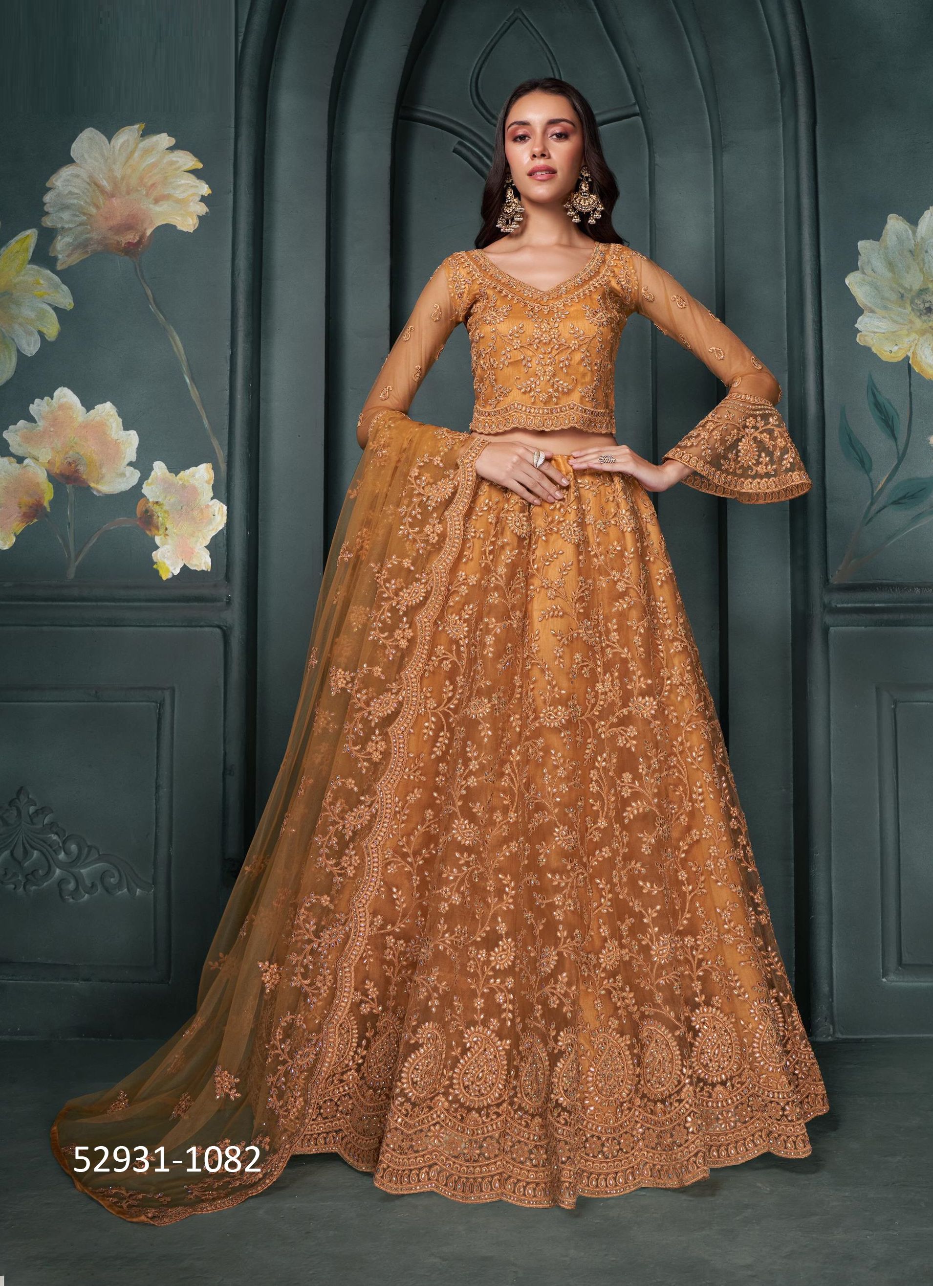 BRIDAL HERITAGE 5 - CATALOG # 52931 (SET OF 4 LEHENGAS (SEMI-STITCHED)) BRIDAL HERITAGE 5 - CATALOG # 52931 (SET OF 4 LEHENGAS (SEMI-STITCHED))