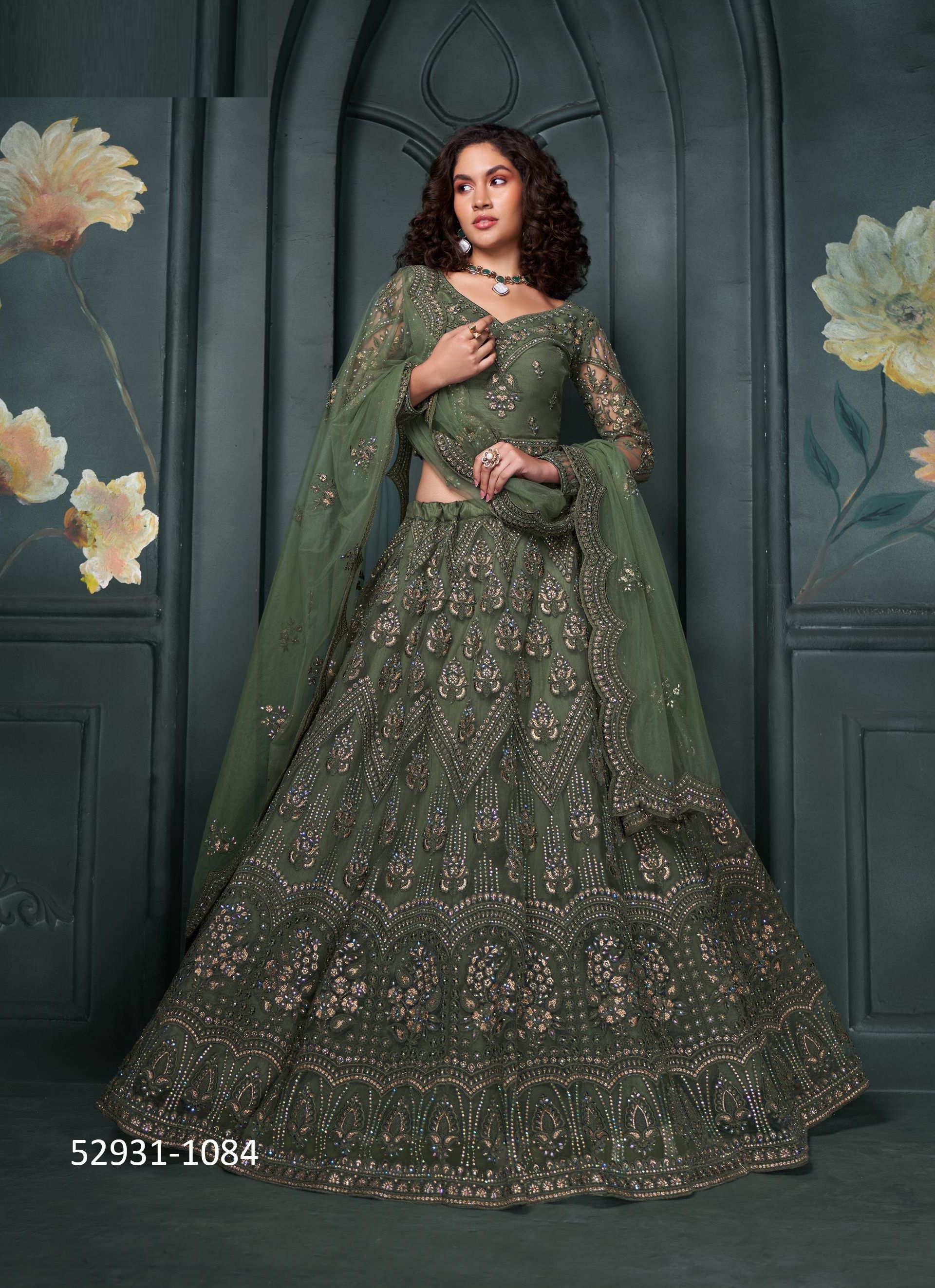 BRIDAL HERITAGE 5 - CATALOG # 52931 (SET OF 4 LEHENGAS (SEMI-STITCHED)) BRIDAL HERITAGE 5 - CATALOG # 52931 (SET OF 4 LEHENGAS (SEMI-STITCHED))