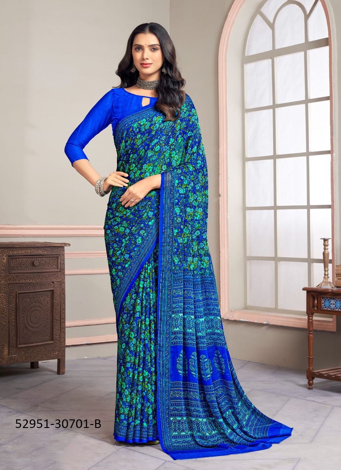 STAR CHIFFON 147 - CATALOG # 52951 (SET OF 12 SAREES)