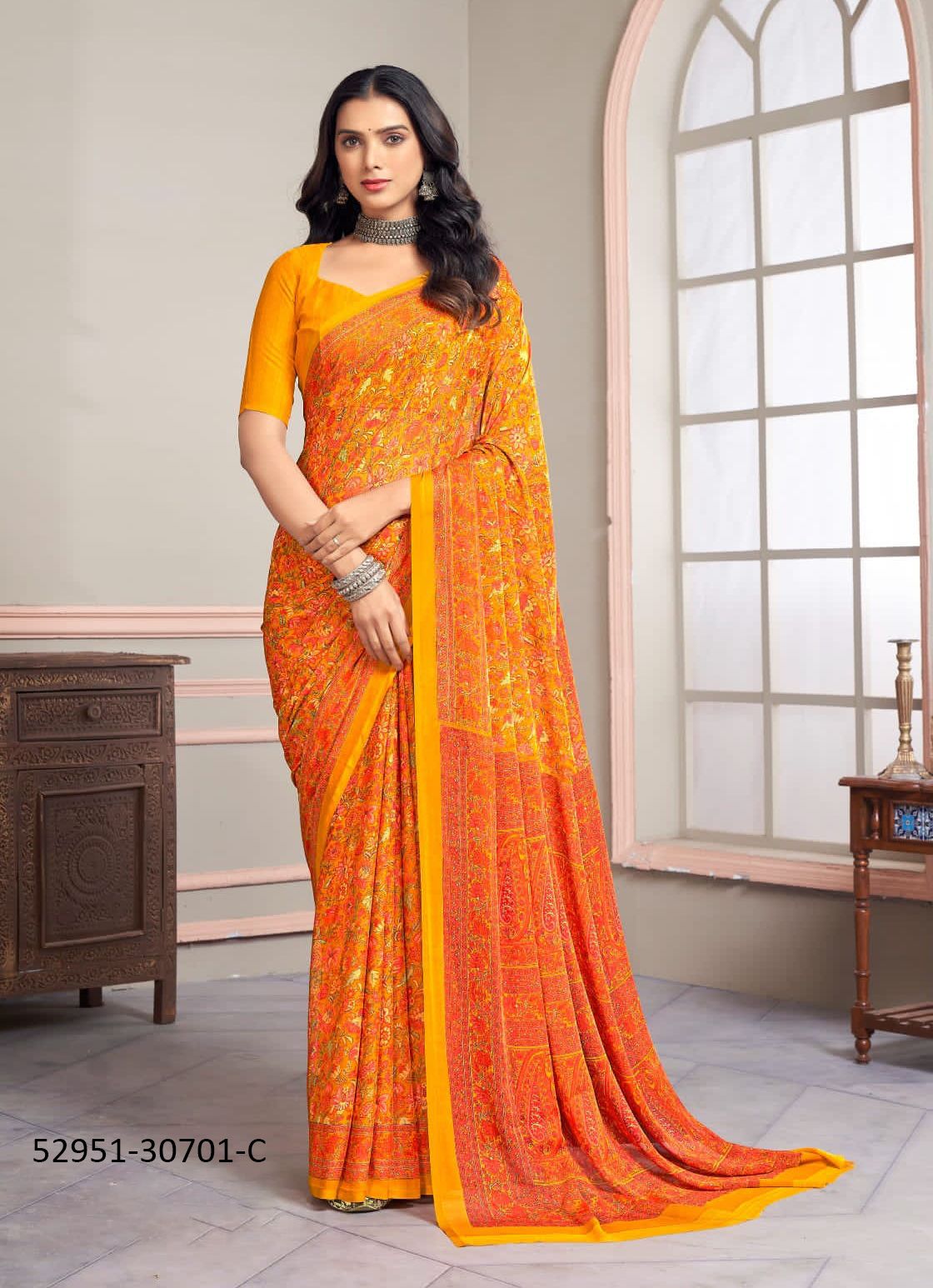 STAR CHIFFON 147 - CATALOG # 52951 (SET OF 12 SAREES)