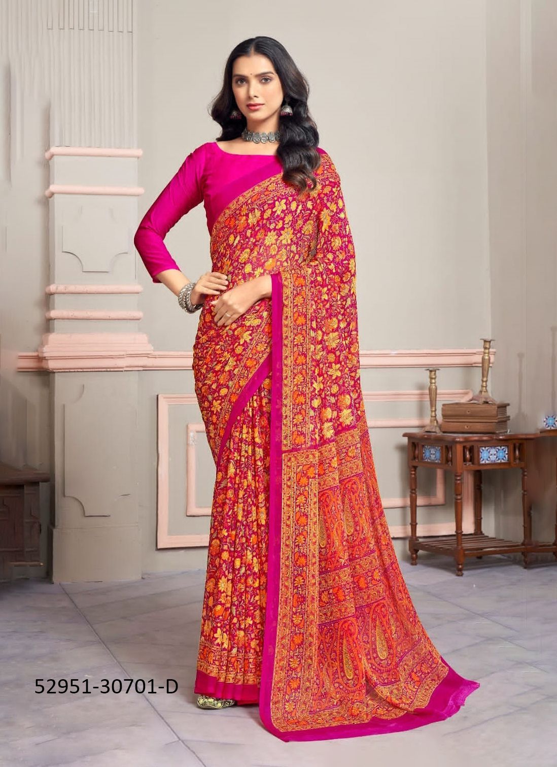 STAR CHIFFON 147 - CATALOG # 52951 (SET OF 12 SAREES)