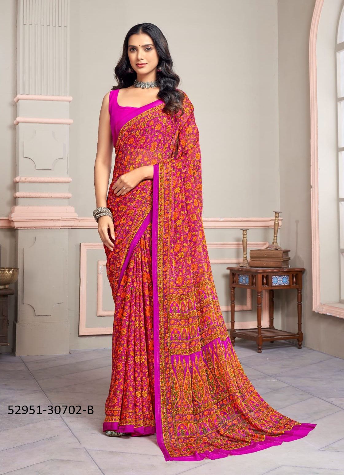 STAR CHIFFON 147 - CATALOG # 52951 (SET OF 12 SAREES)