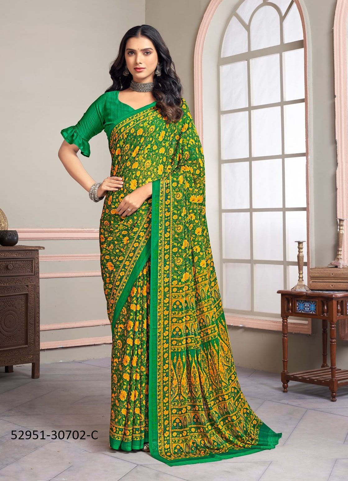 STAR CHIFFON 147 - CATALOG # 52951 (SET OF 12 SAREES)