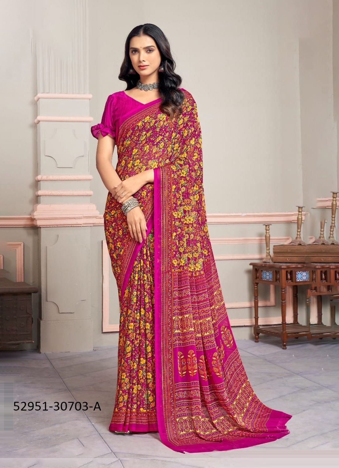 STAR CHIFFON 147 - CATALOG # 52951 (SET OF 12 SAREES)