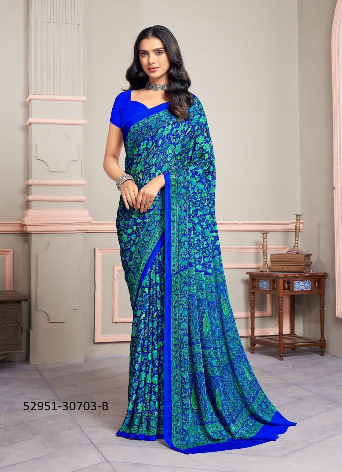 STAR CHIFFON 147 - CATALOG # 52951 (SET OF 12 SAREES)