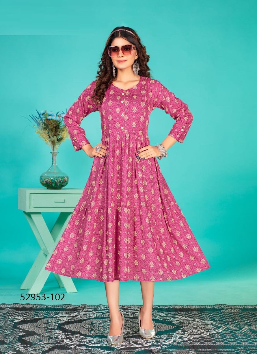 KAVERI - CATALOG # 52953 (SET OF 6 READYMADE KURTIS)
