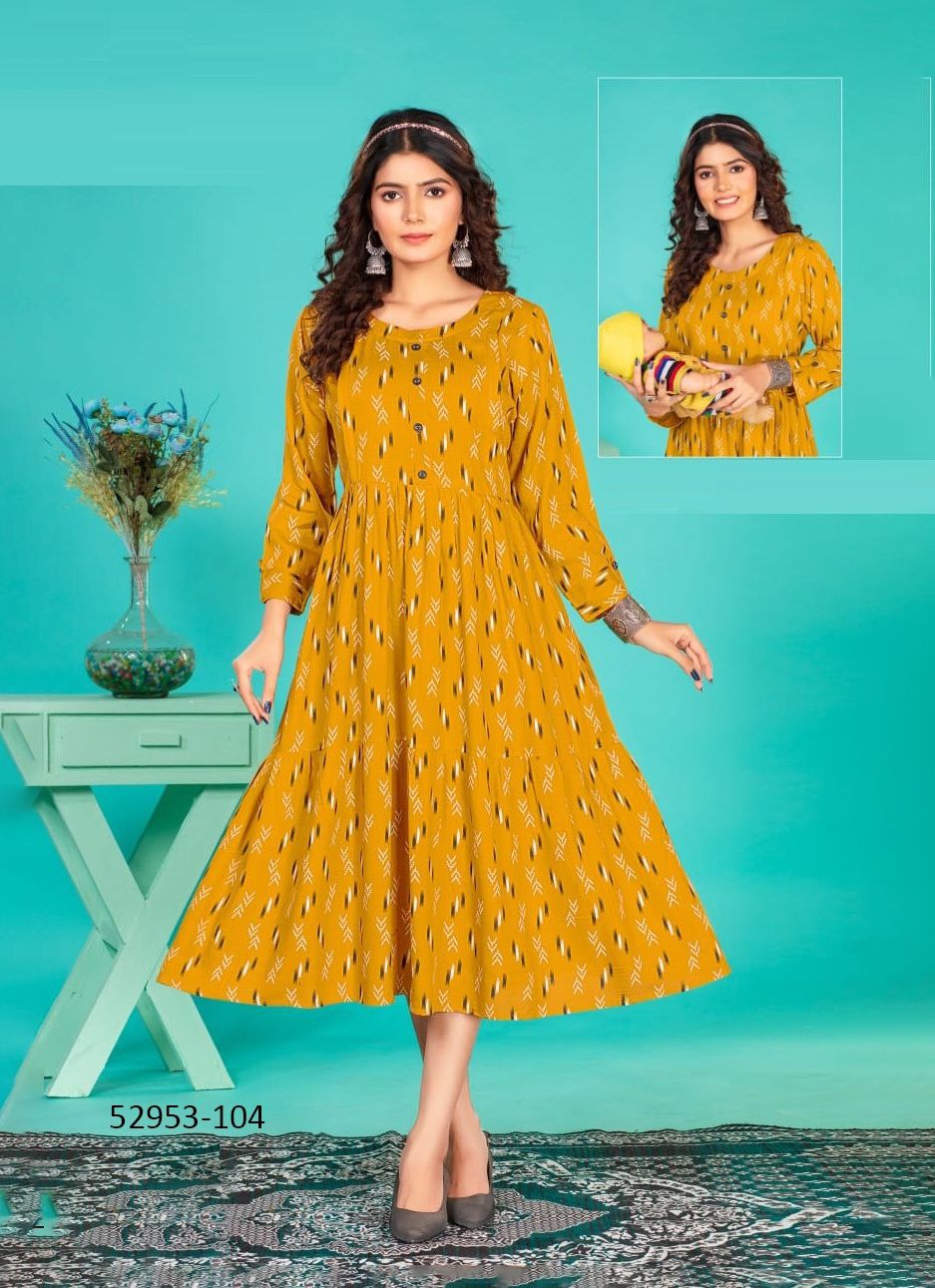KAVERI - CATALOG # 52953 (SET OF 6 READYMADE KURTIS)