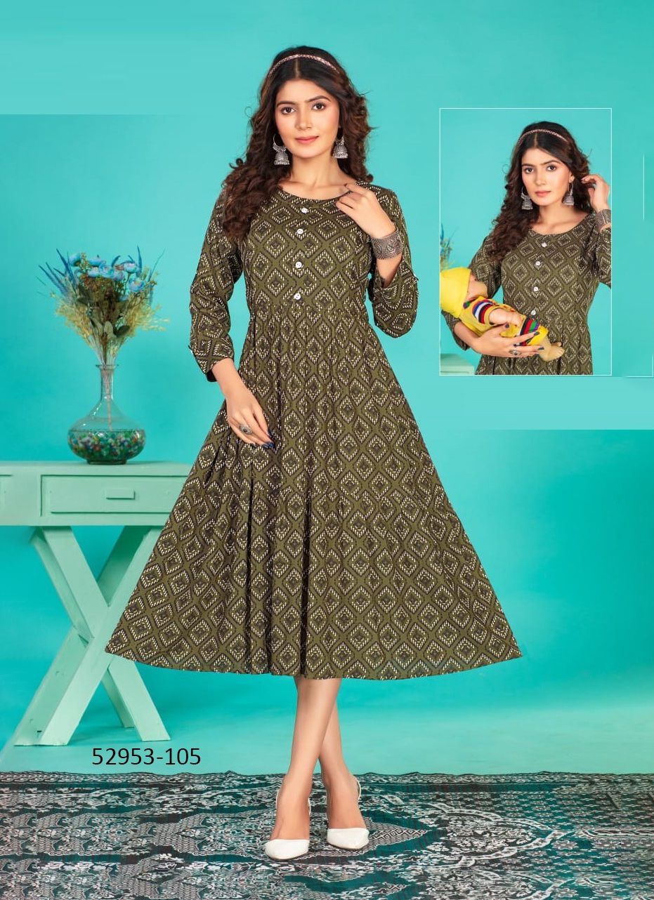 KAVERI - CATALOG # 52953 (SET OF 6 READYMADE KURTIS)