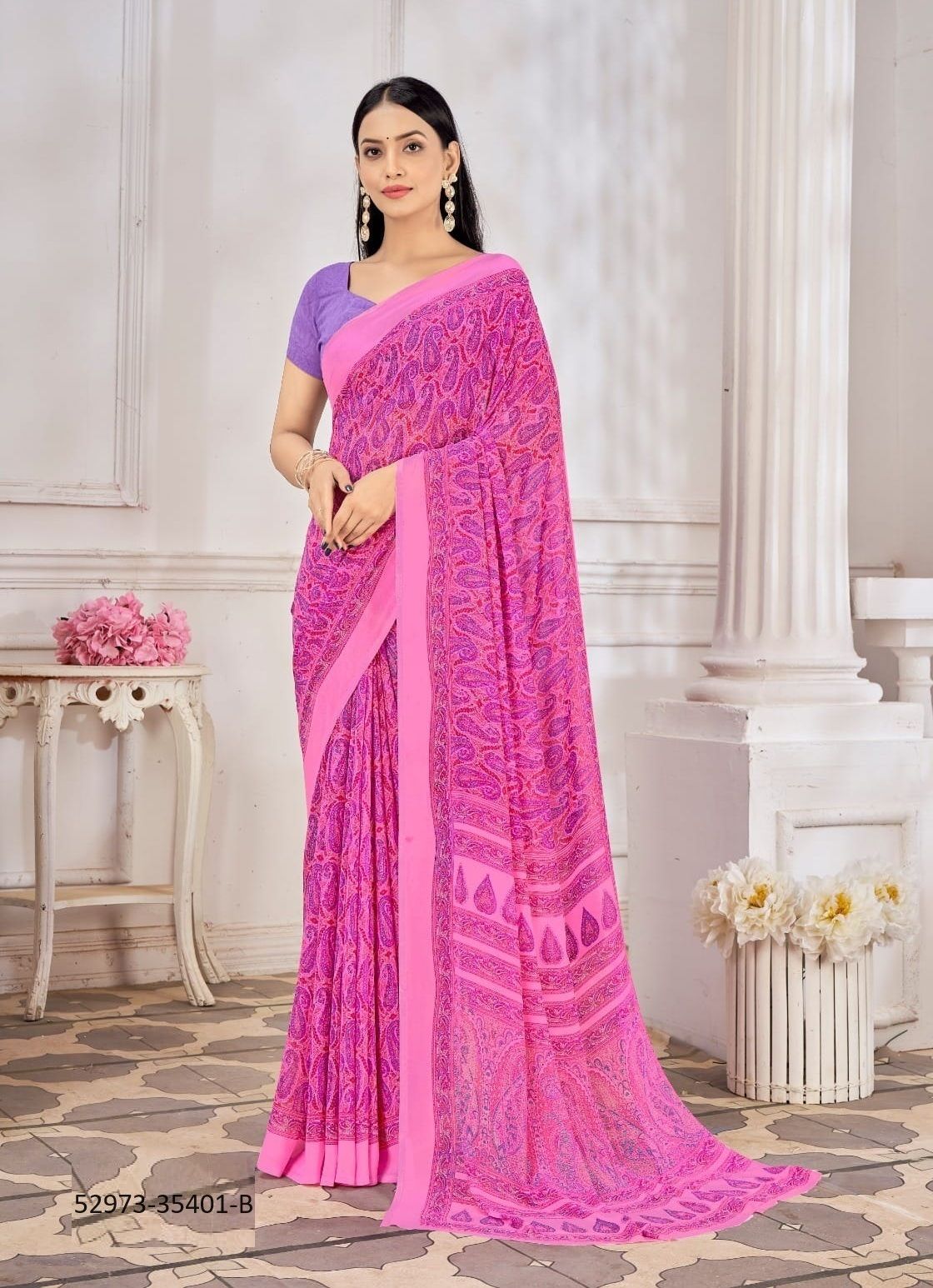 RAAGA GEORGETTE 10 - CATALOG # 52973 (SET OF 12 SAREES)