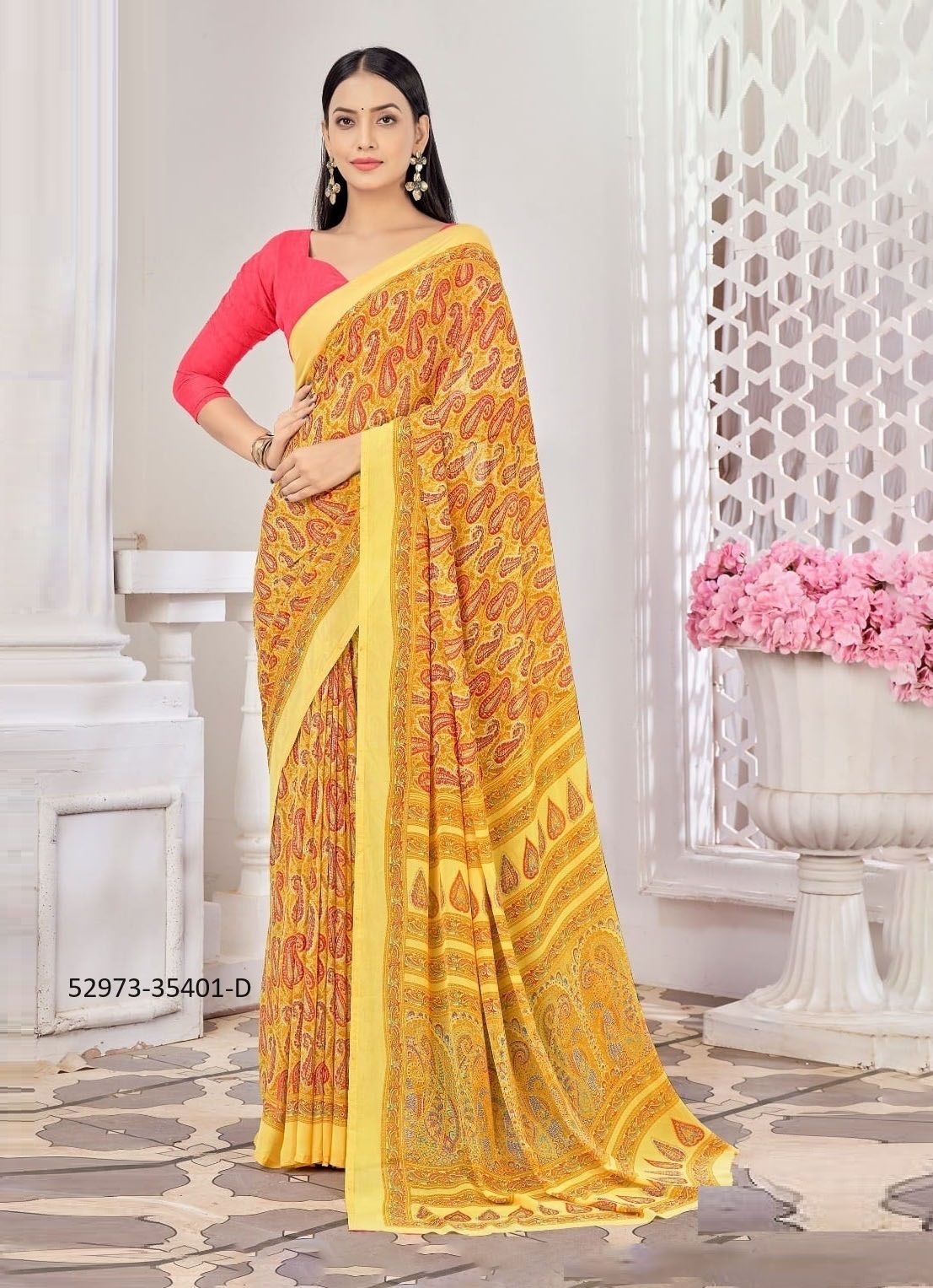 RAAGA GEORGETTE 10 - CATALOG # 52973 (SET OF 12 SAREES)
