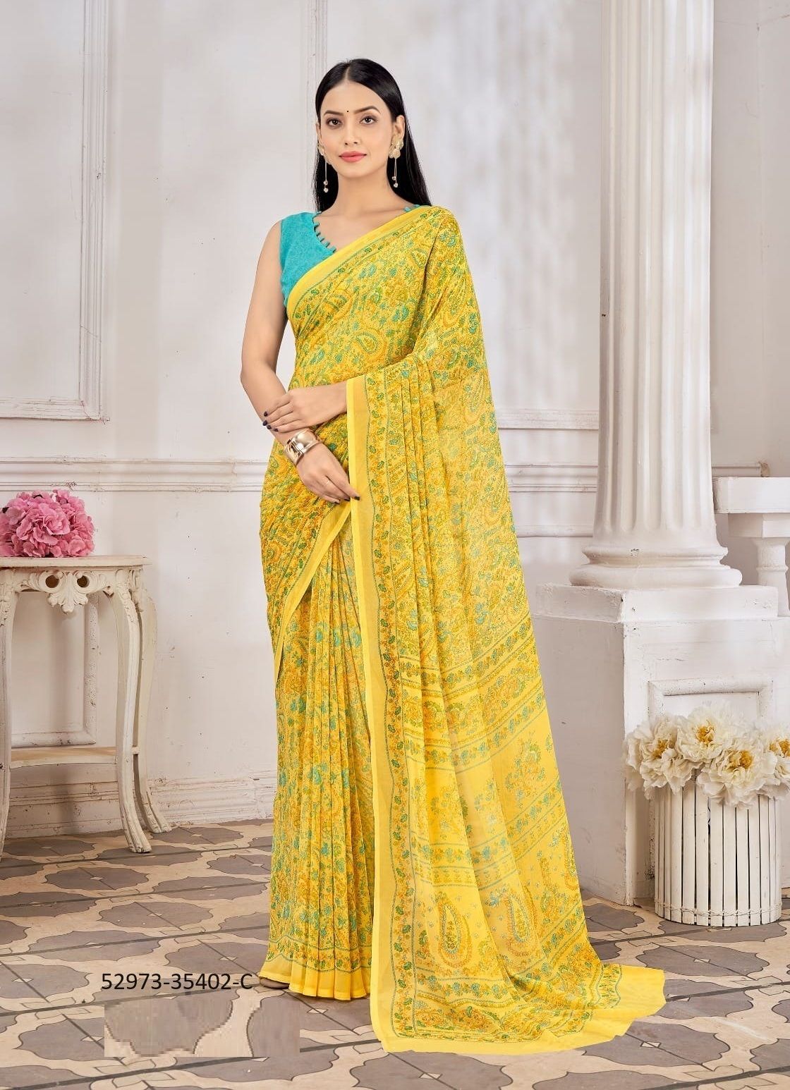 RAAGA GEORGETTE 10 - CATALOG # 52973 (SET OF 12 SAREES)