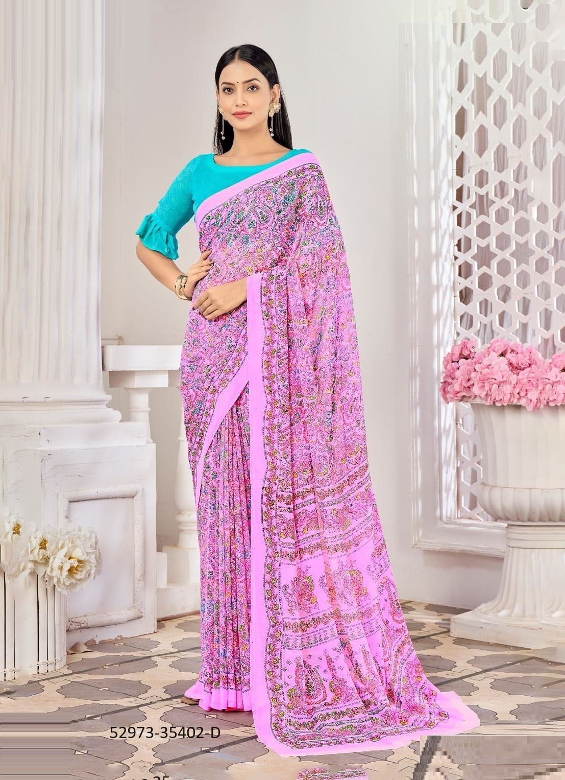 RAAGA GEORGETTE 10 - CATALOG # 52973 (SET OF 12 SAREES)