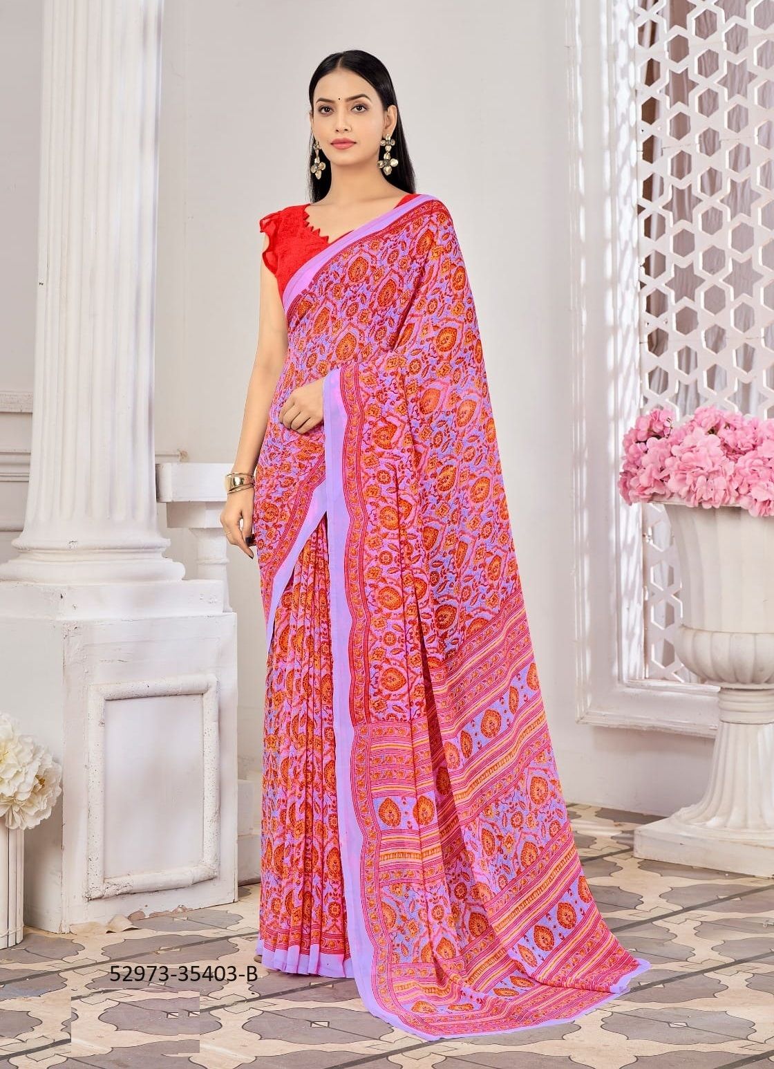 RAAGA GEORGETTE 10 - CATALOG # 52973 (SET OF 12 SAREES)