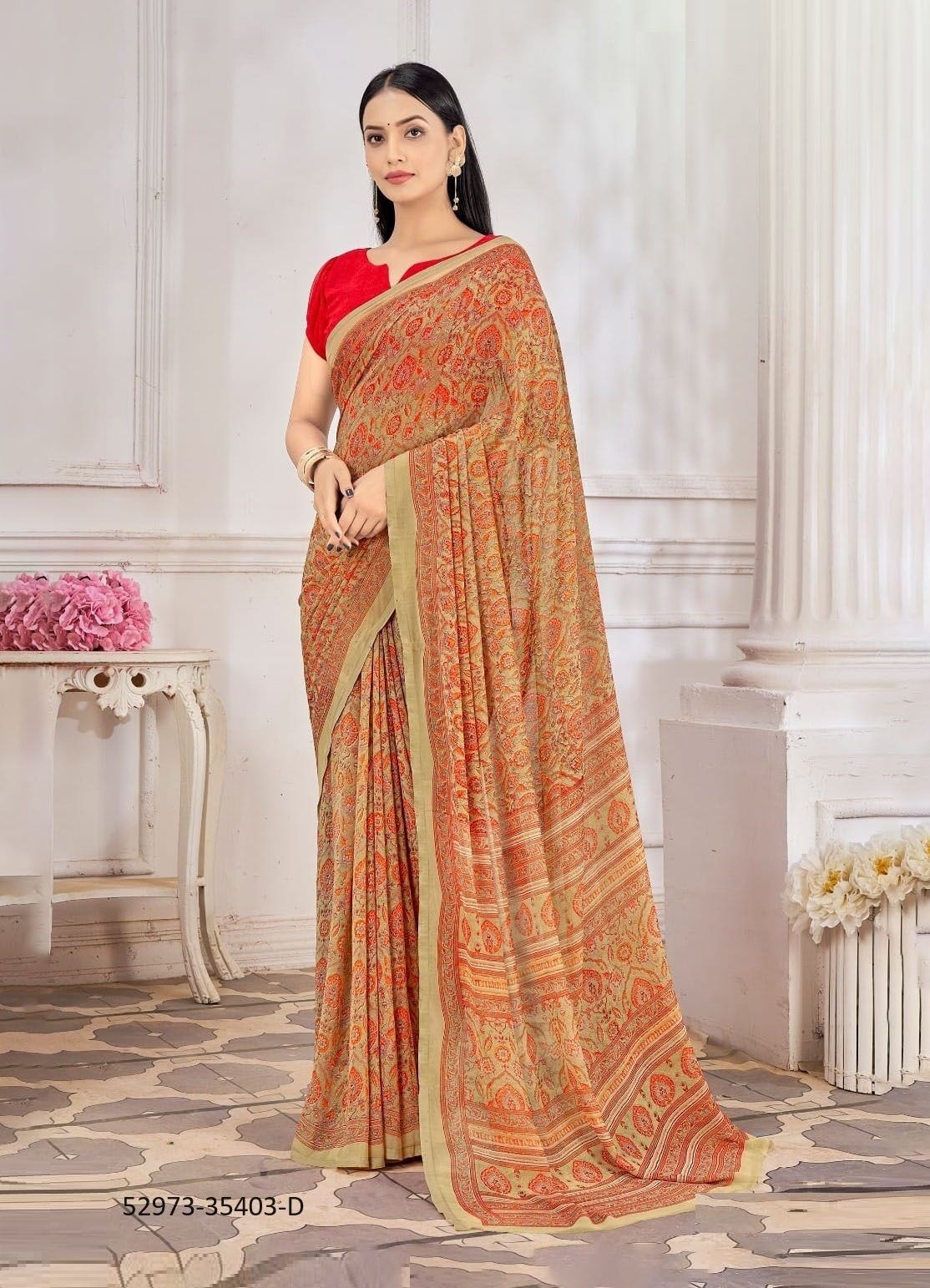 RAAGA GEORGETTE 10 - CATALOG # 52973 (SET OF 12 SAREES)