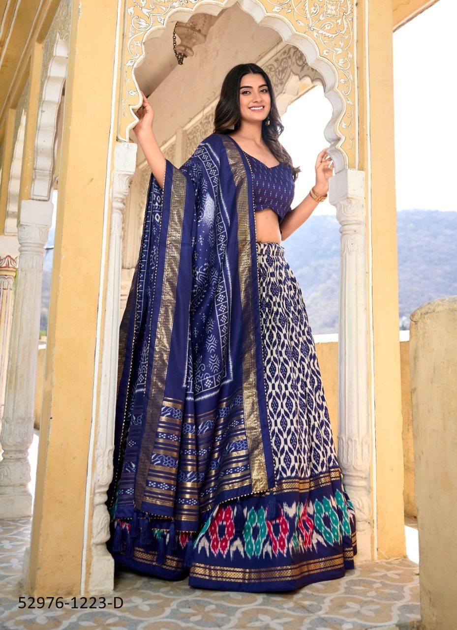 PRANAUTHI - CATALOG # 52976 (SET OF 4 LEHENGAS (SEMI-STITCHED)) PRANAUTHI - CATALOG # 52976 (SET OF 4 LEHENGAS (SEMI-STITCHED))