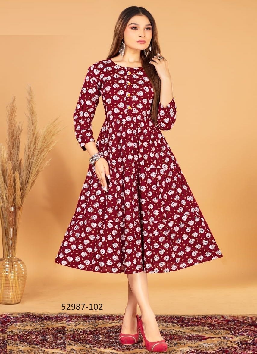 ZINAL - CATALOG # 52987 (SET OF 6 READYMADE KURTIS) ZINAL - CATALOG # 52987 (SET OF 6 READYMADE KURTIS)