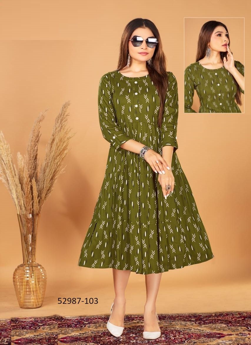 ZINAL - CATALOG # 52987 (SET OF 6 READYMADE KURTIS) ZINAL - CATALOG # 52987 (SET OF 6 READYMADE KURTIS)