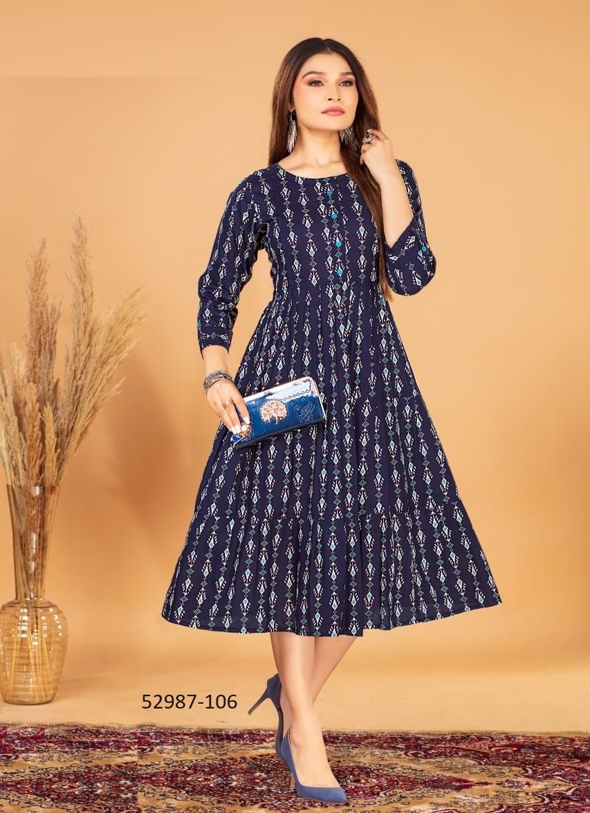 ZINAL - CATALOG # 52987 (SET OF 6 READYMADE KURTIS) ZINAL - CATALOG # 52987 (SET OF 6 READYMADE KURTIS)