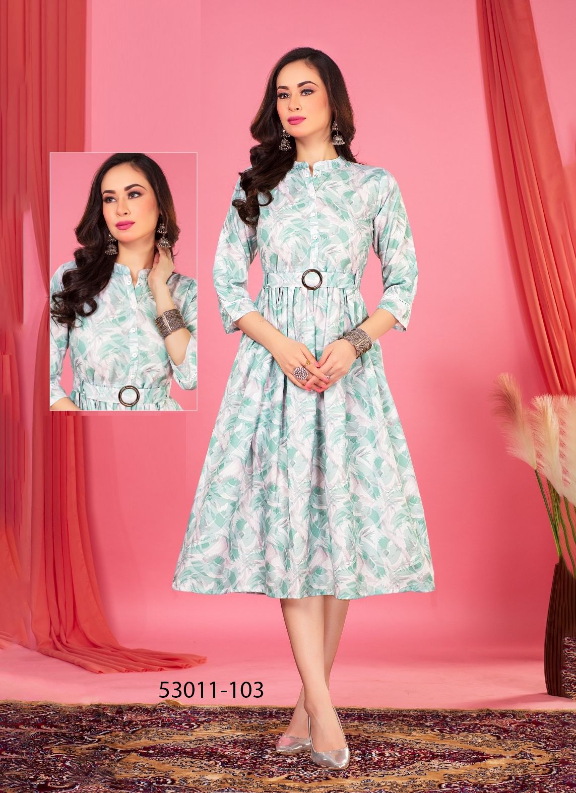ADITYA - CATALOG # 53011 (SET OF 6 READYMADE KURTIS)