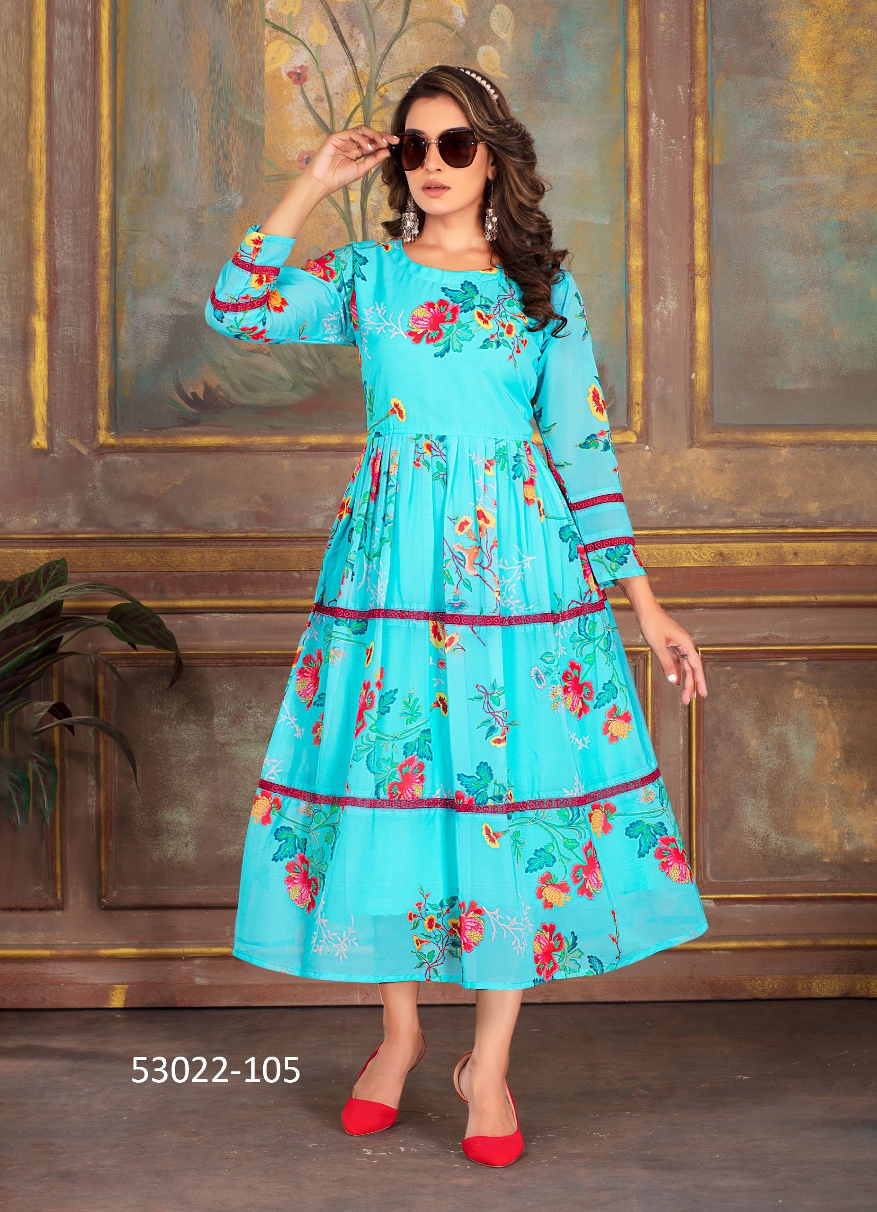 SURYA - CATALOG # 53022 (SET OF 6 READYMADE KURTIS)