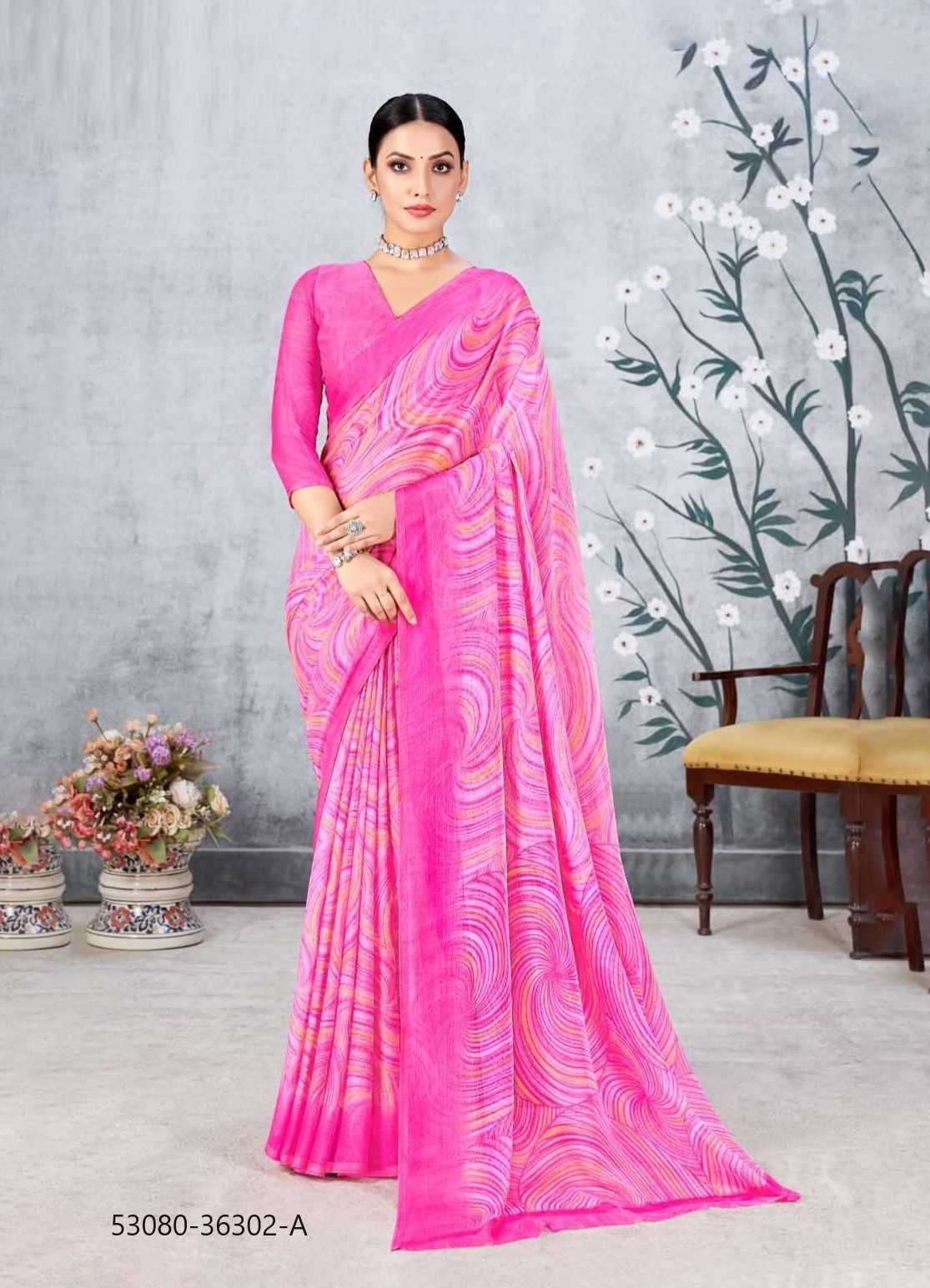 STAR CHIFFON 171 - CATALOG # 53080 (SET OF 12 SAREES)