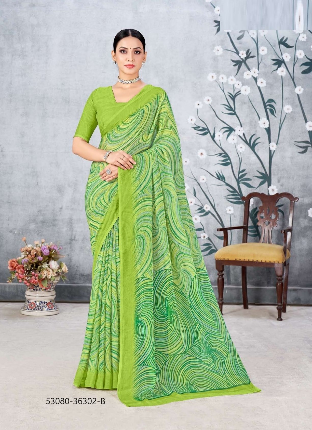 STAR CHIFFON 171 - CATALOG # 53080 (SET OF 12 SAREES)