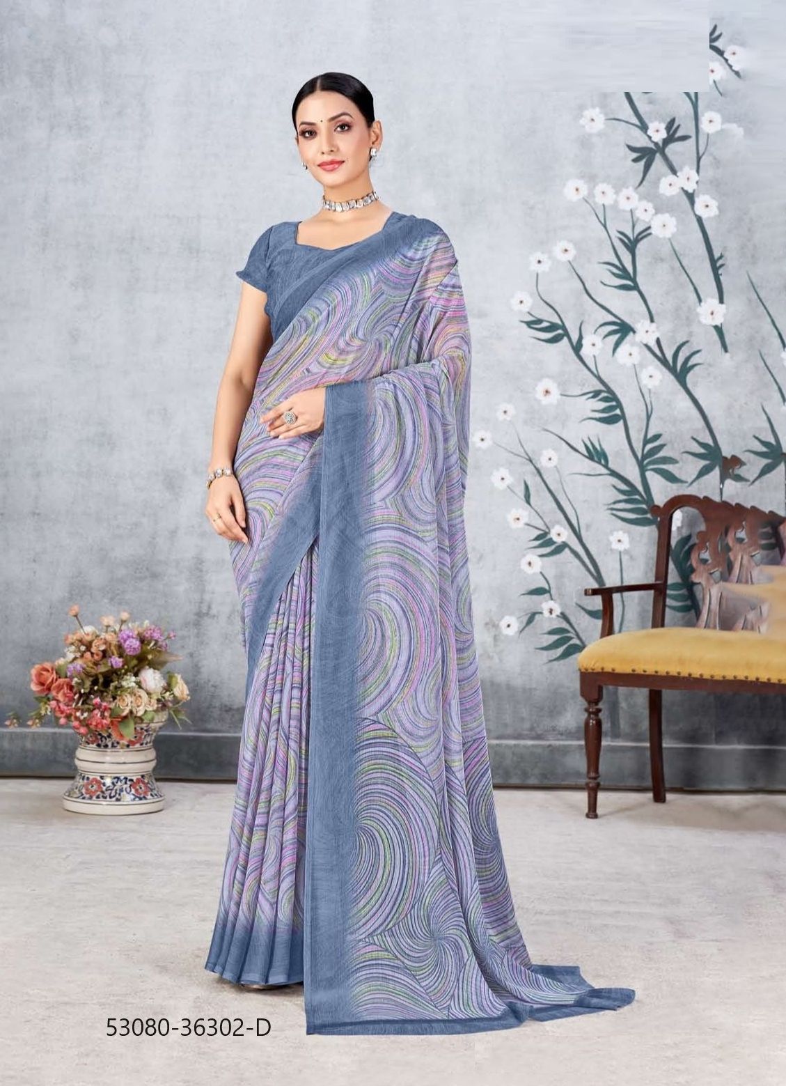STAR CHIFFON 171 - CATALOG # 53080 (SET OF 12 SAREES)