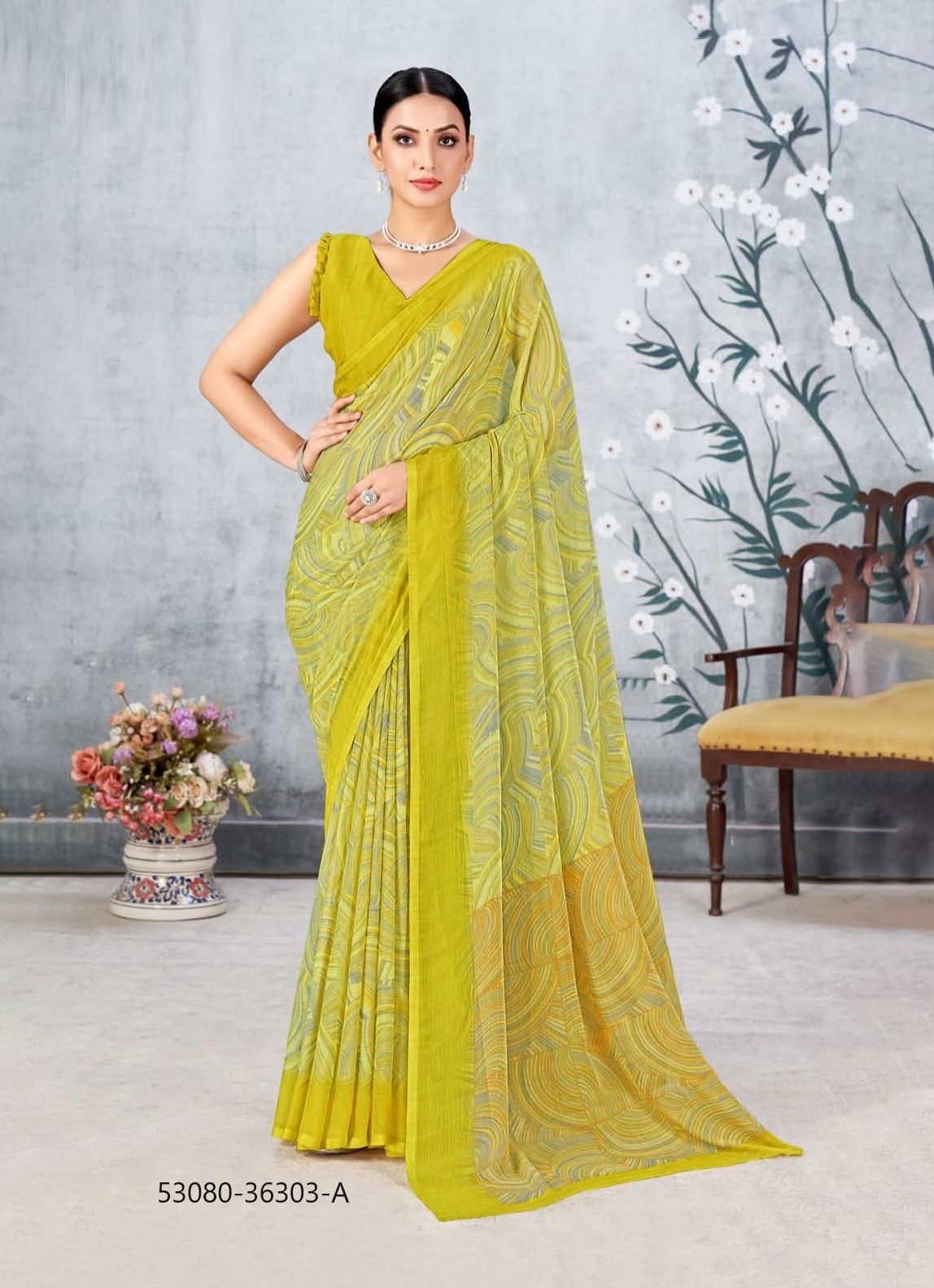 STAR CHIFFON 171 - CATALOG # 53080 (SET OF 12 SAREES)