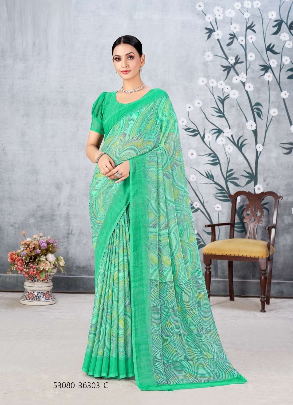 STAR CHIFFON 171 - CATALOG # 53080 (SET OF 12 SAREES)