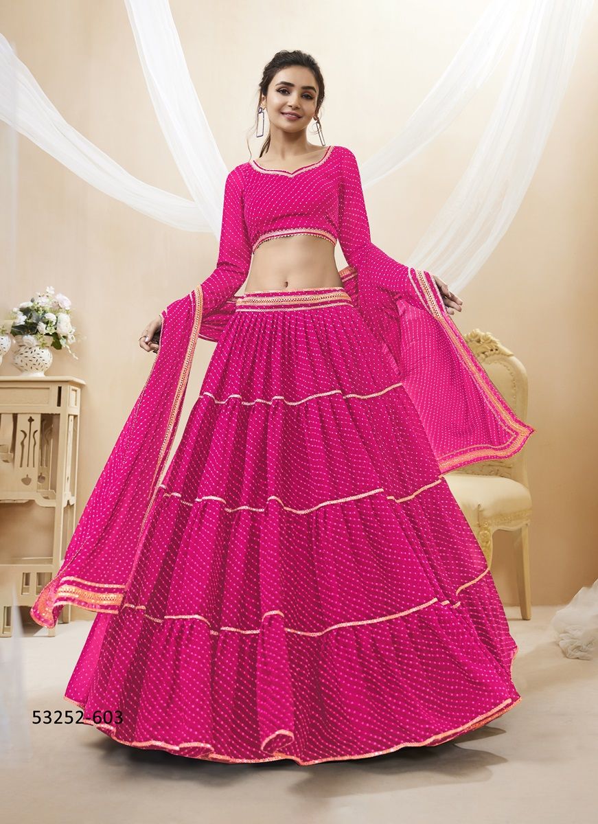 LAVISH 1 - CATALOG # 53252 (SET OF 5 LEHENGAS (SEMI-STITCHED))