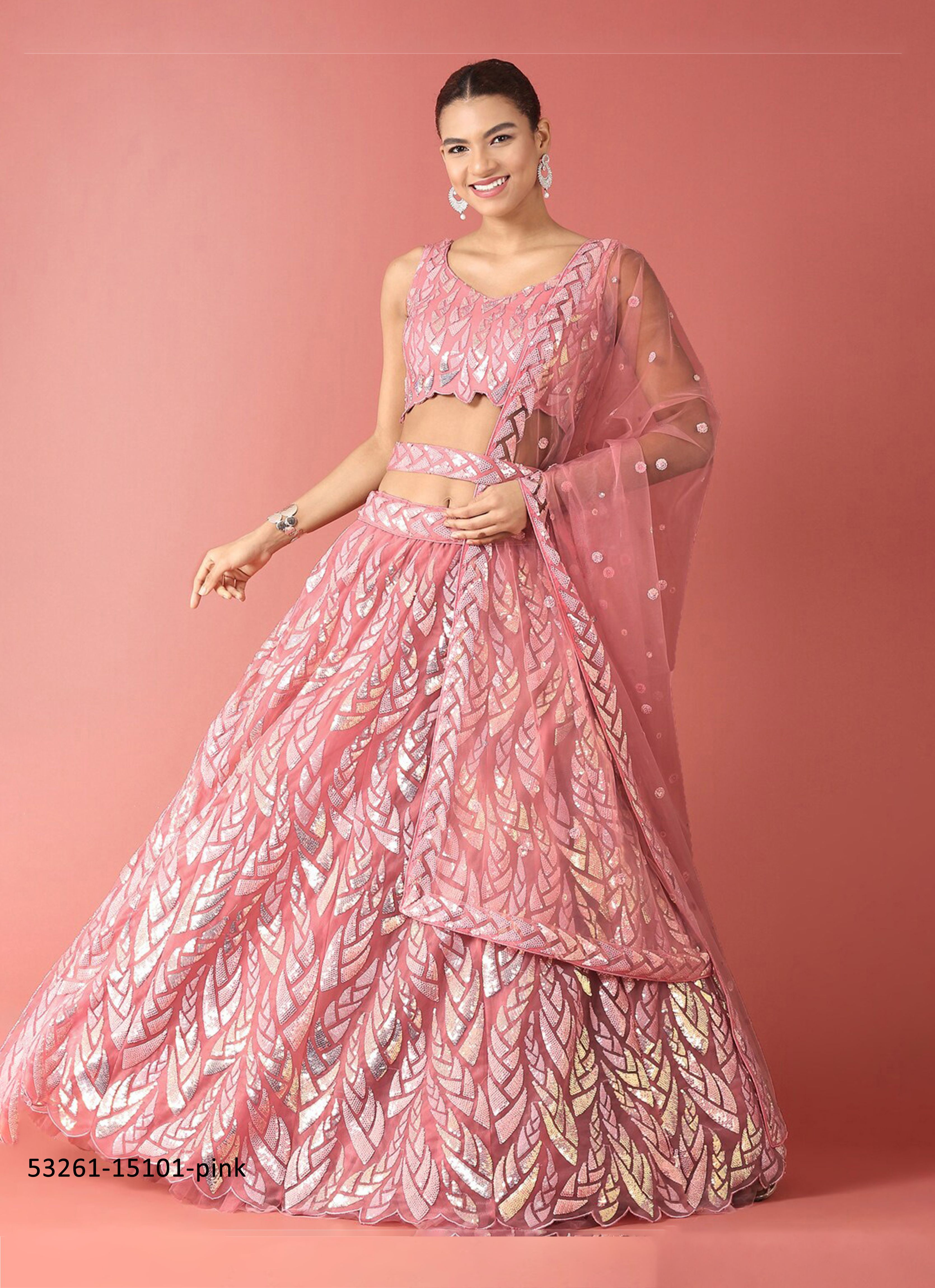 VOLUME 24 - CATALOG # 53261 (SET OF 4 LEHENGAS (SEMI-STITCHED))