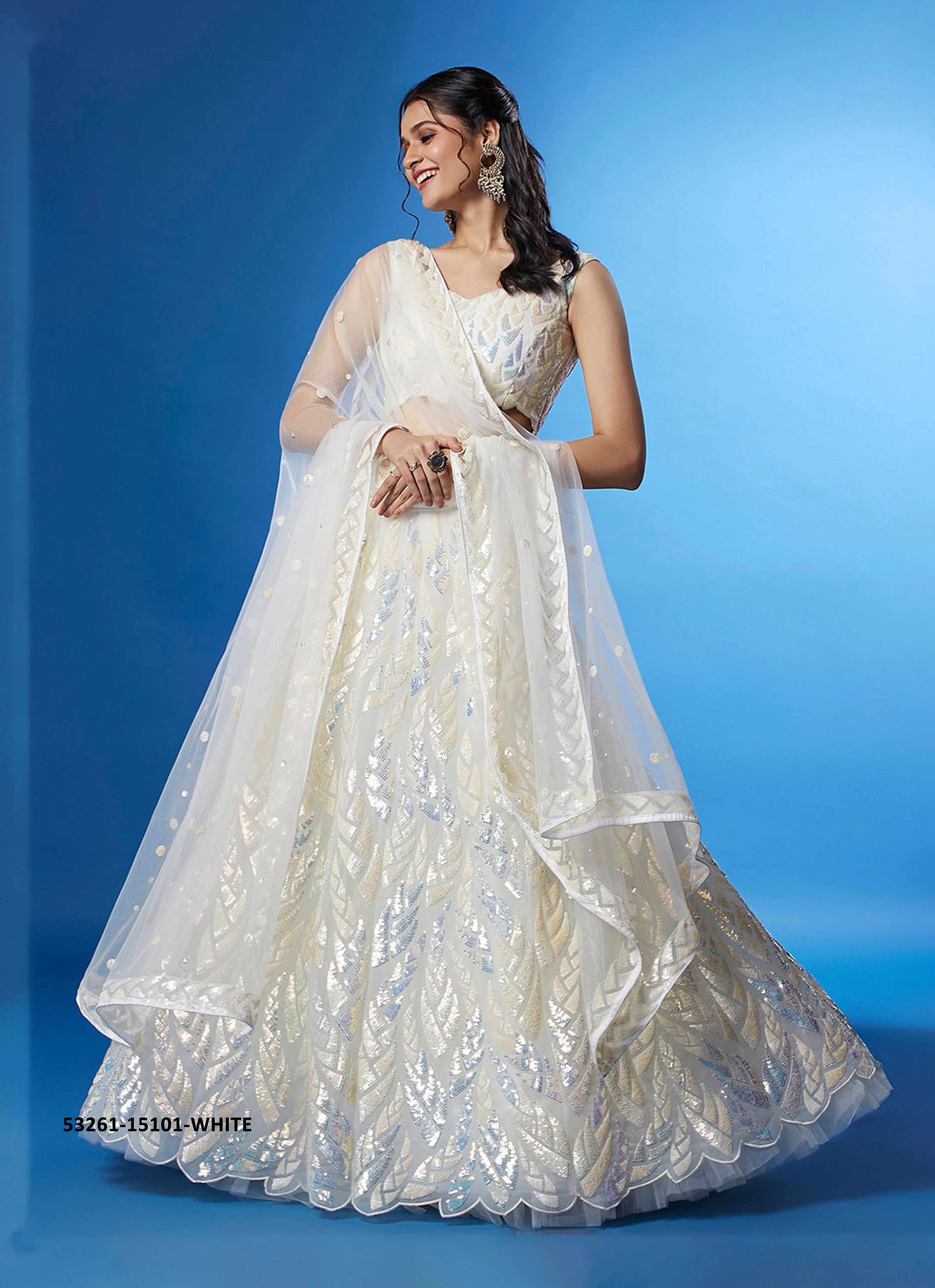 VOLUME 24 - CATALOG # 53261 (SET OF 4 LEHENGAS (SEMI-STITCHED))