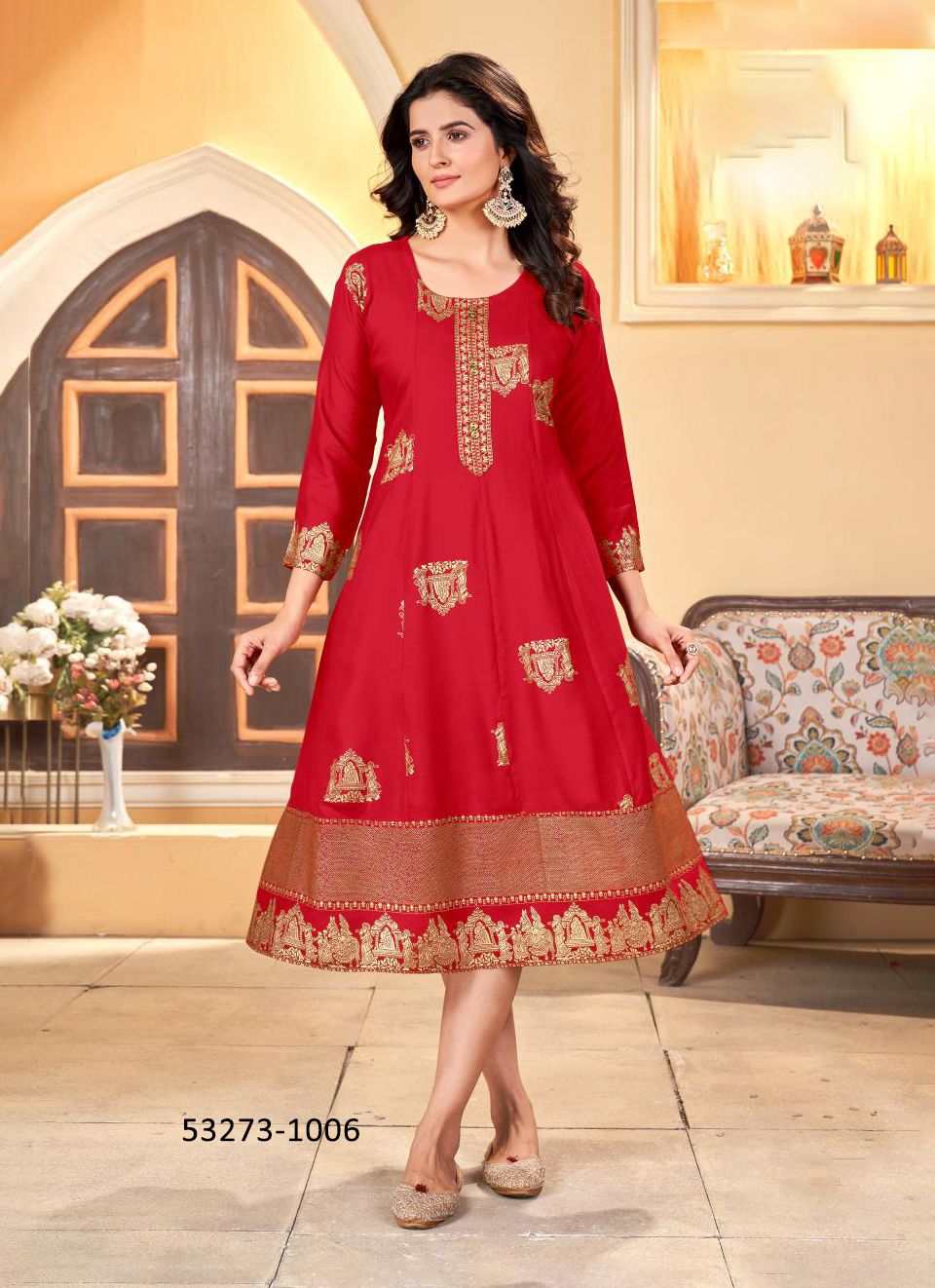 PALKI SPECIAL - CATALOG # 53273 (SET OF 8 READYMADE KURTIS