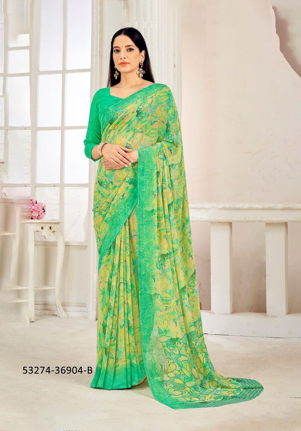 RAAGA GEORGETTE 11 - CATALOG # 53274 (SET OF 12 SAREES) RAAGA GEORGETTE 11 - CATALOG # 53274 (SET OF 12 SAREES)