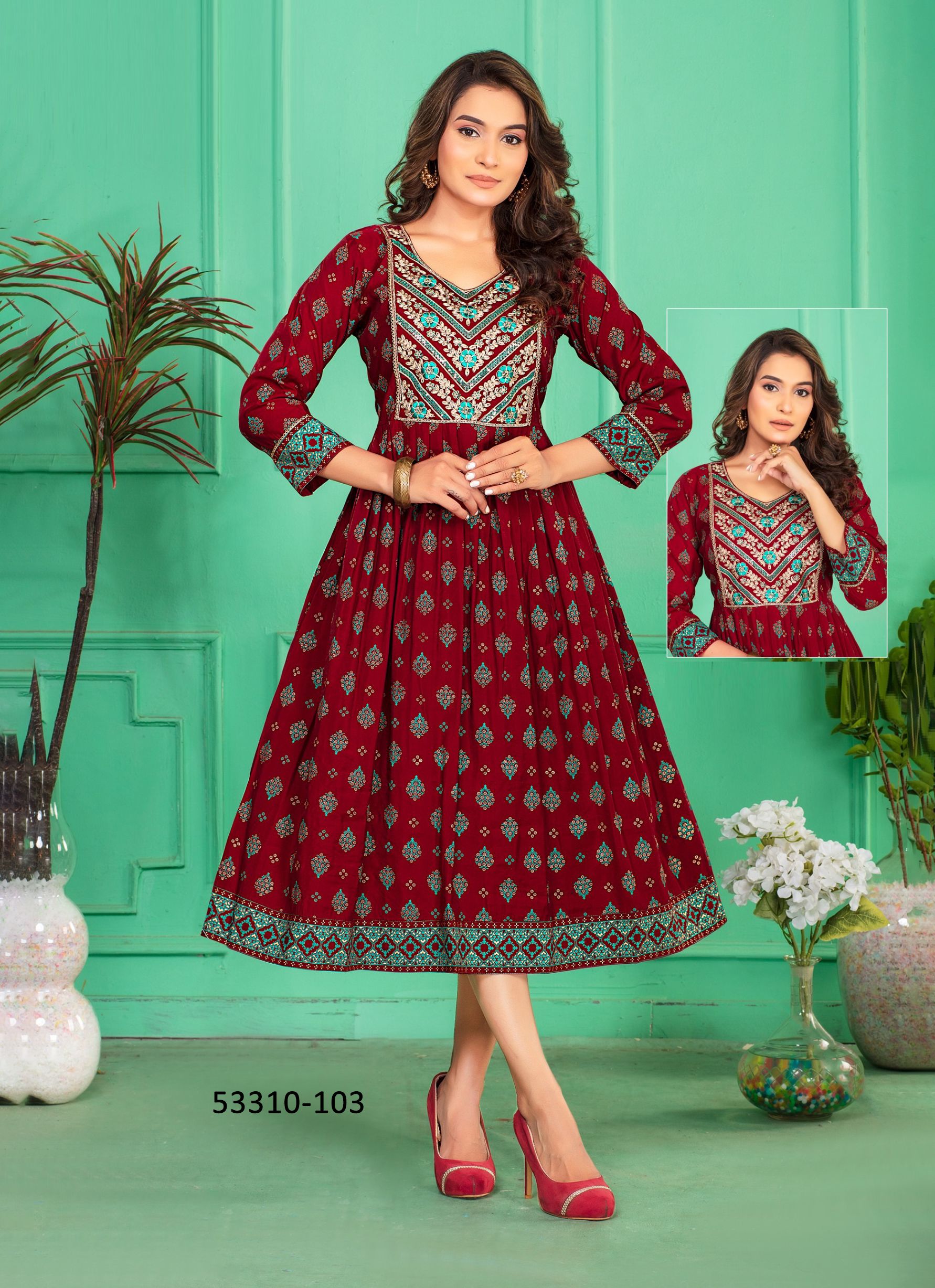 SHIVAYA - CATALOG # 53310 (SET OF 6 READYMADE KURTIS) SHIVAYA - CATALOG # 53310 (SET OF 6 READYMADE KURTIS)