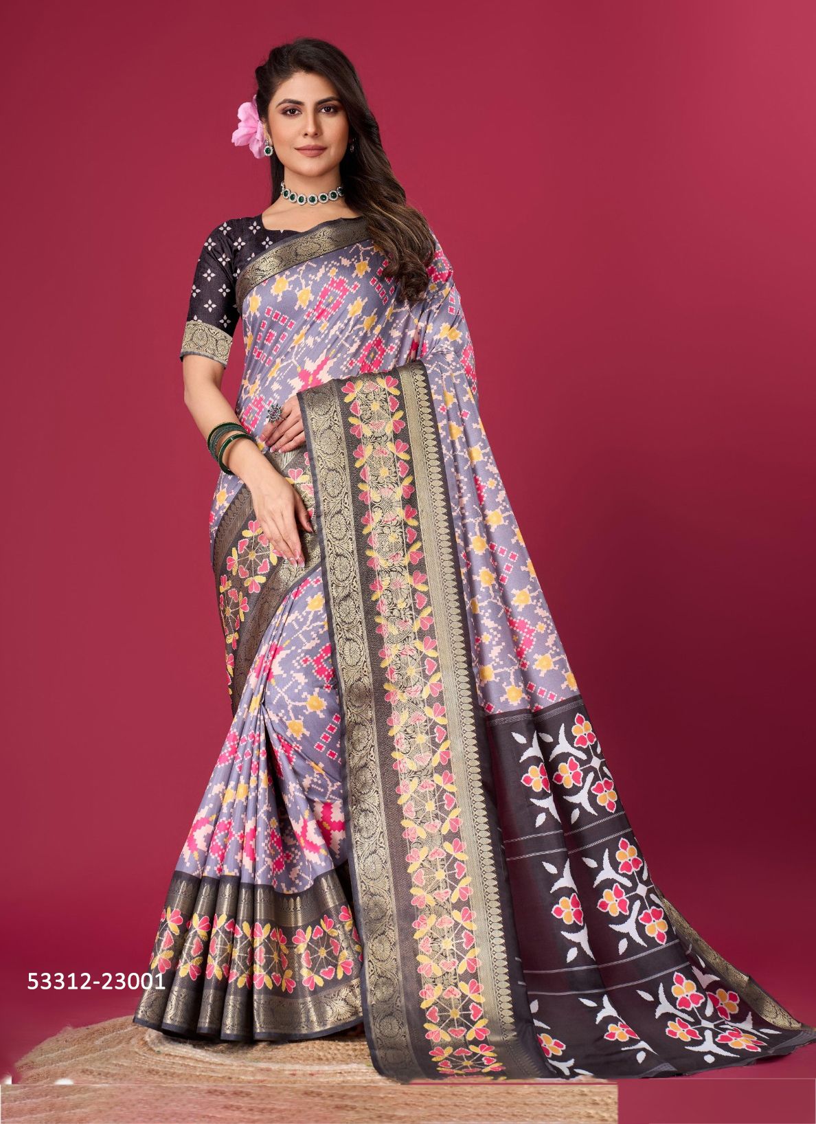 PATOLA SILK 1 - CATALOG # 53312 (SET OF 6 SAREES) PATOLA SILK 1 - CATALOG # 53312 (SET OF 6 SAREES)