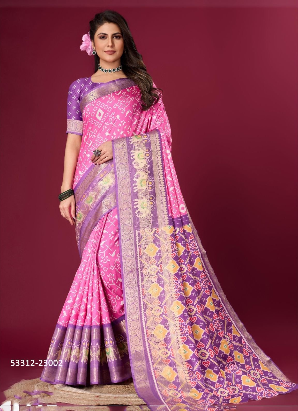 PATOLA SILK 1 - CATALOG # 53312 (SET OF 6 SAREES) PATOLA SILK 1 - CATALOG # 53312 (SET OF 6 SAREES)