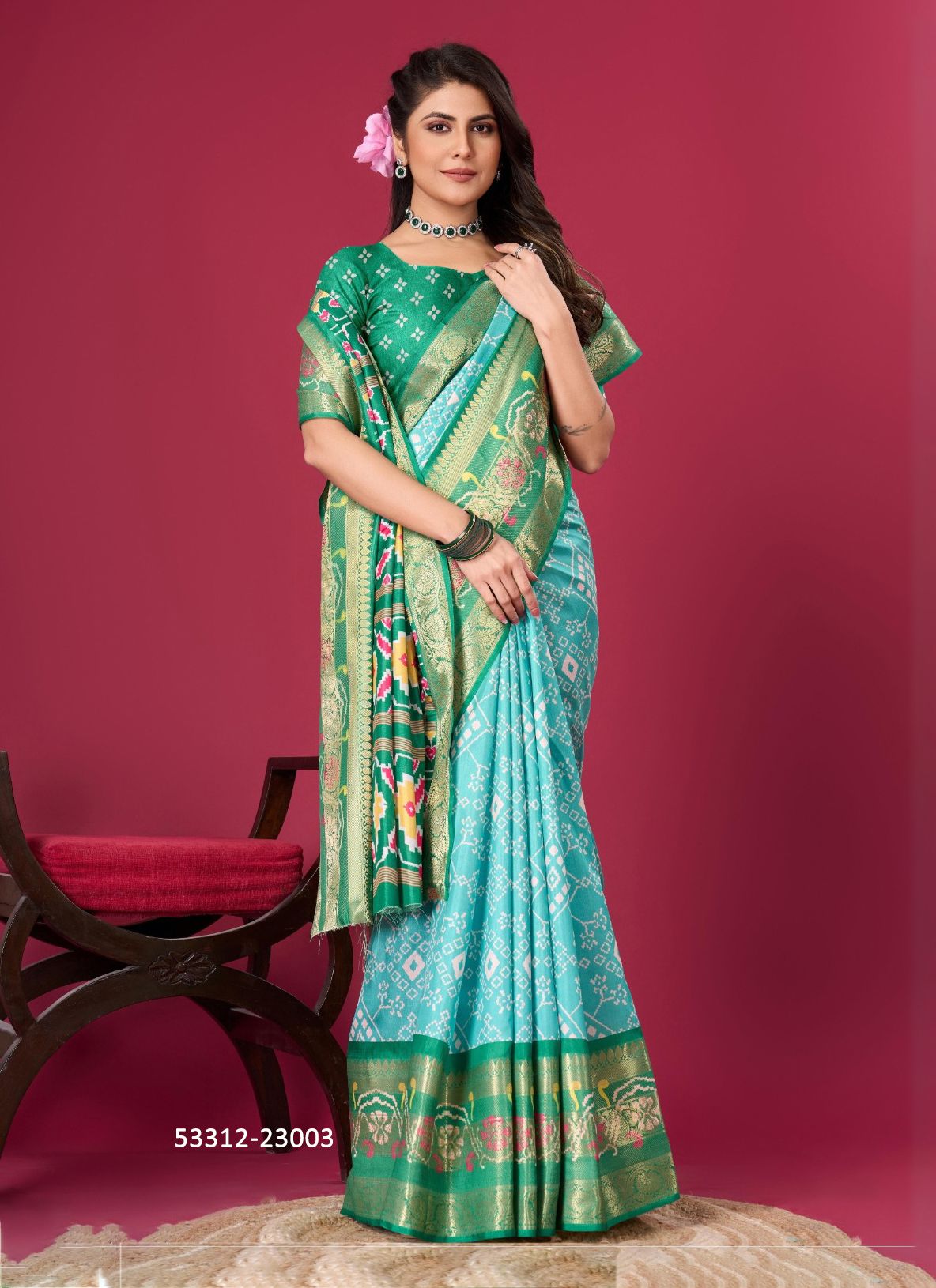 PATOLA SILK 1 - CATALOG # 53312 (SET OF 6 SAREES) PATOLA SILK 1 - CATALOG # 53312 (SET OF 6 SAREES)