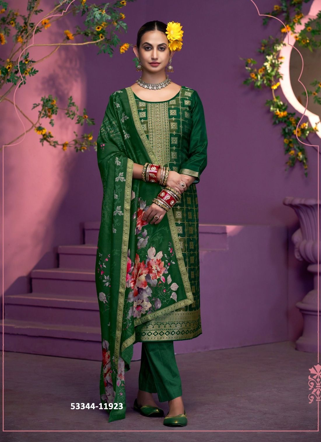 KAAVERI 2 - CATALOG # 53344 (SET OF 6 SEMI-STITCHED SUITS)