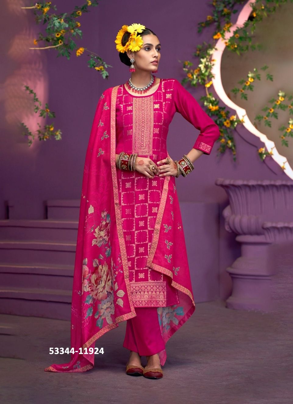 KAAVERI 2 - CATALOG # 53344 (SET OF 6 SEMI-STITCHED SUITS)