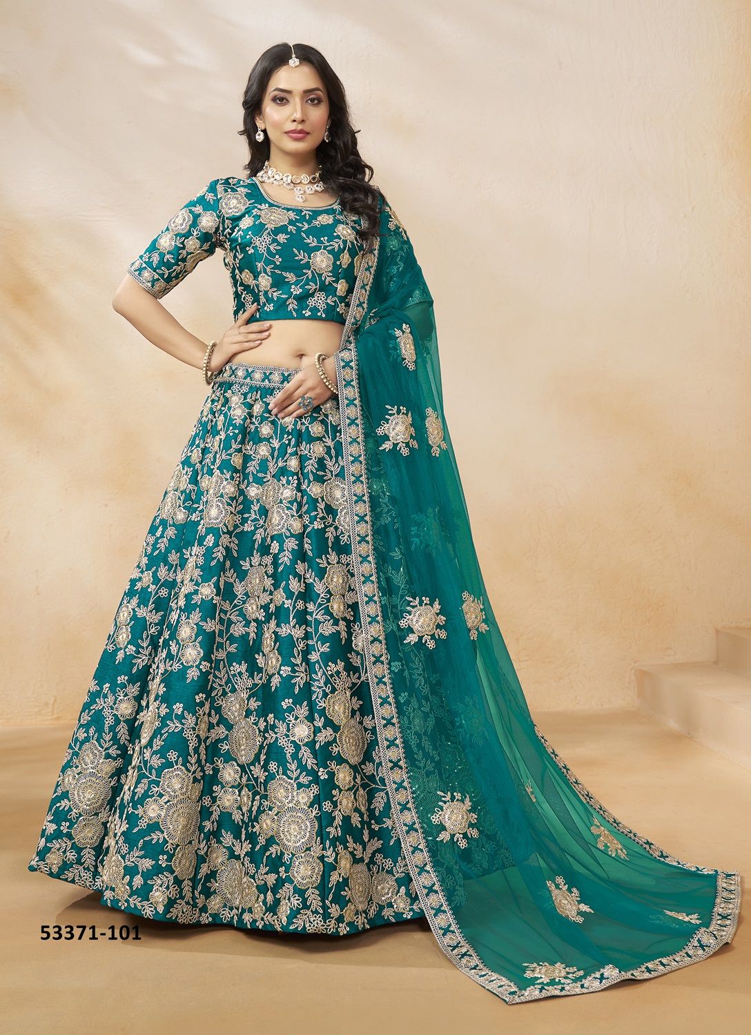 MEHWISH 1 - CATALOG # 53371 (SET OF 4 READYMADE LEHENGAS) MEHWISH 1 - CATALOG # 53371 (SET OF 4 READYMADE LEHENGAS)