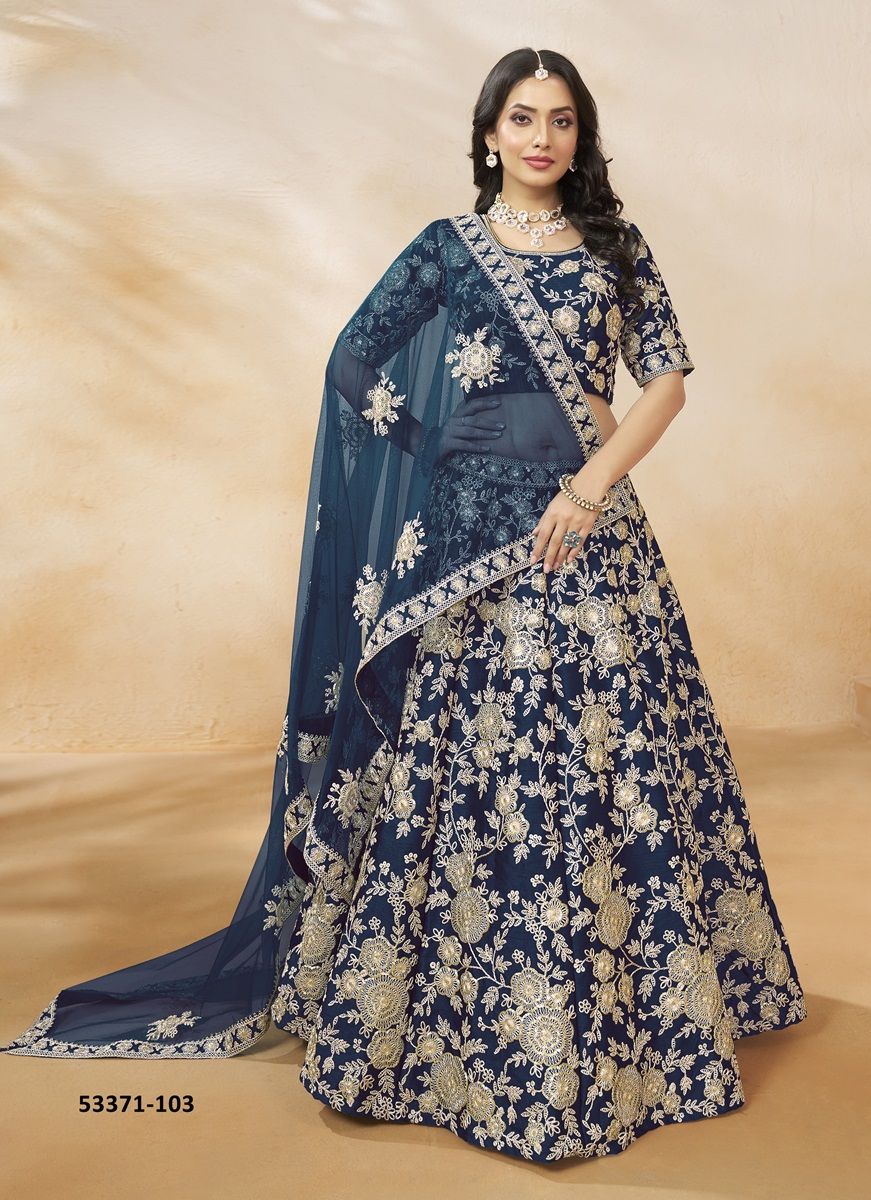 MEHWISH 1 - CATALOG # 53371 (SET OF 4 READYMADE LEHENGAS) MEHWISH 1 - CATALOG # 53371 (SET OF 4 READYMADE LEHENGAS)