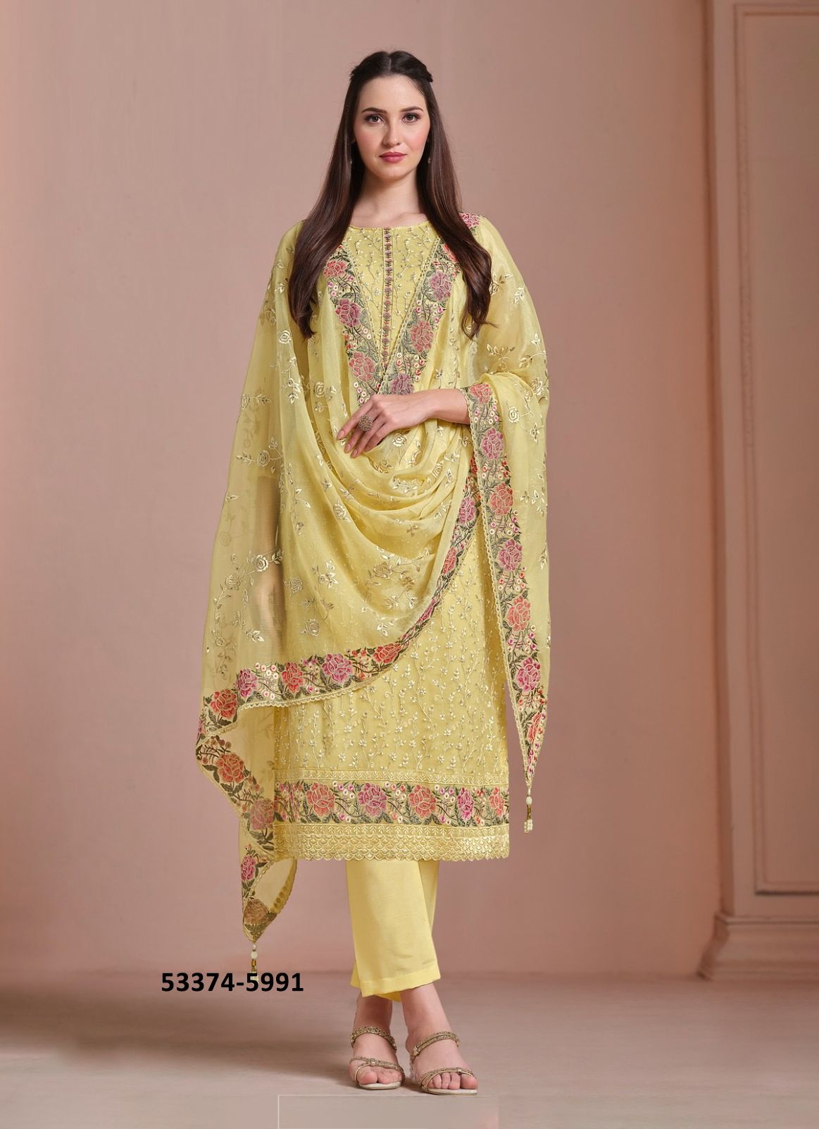 AMINA - CATALOG # 53374 (SET OF 6 SEMI-STITCHED SUITS) AMINA - CATALOG # 53374 (SET OF 6 SEMI-STITCHED SUITS)
