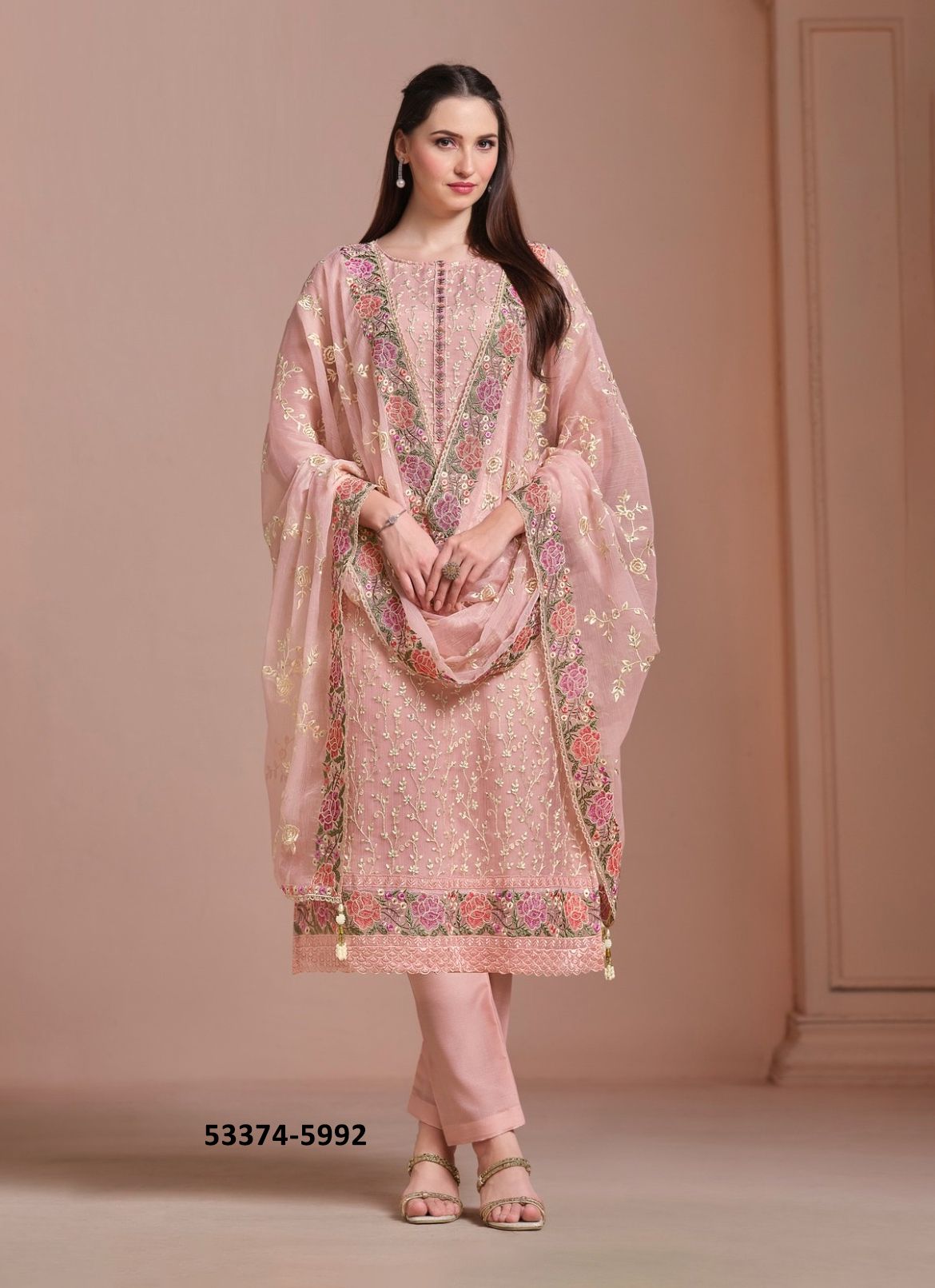 AMINA - CATALOG # 53374 (SET OF 6 SEMI-STITCHED SUITS) AMINA - CATALOG # 53374 (SET OF 6 SEMI-STITCHED SUITS)