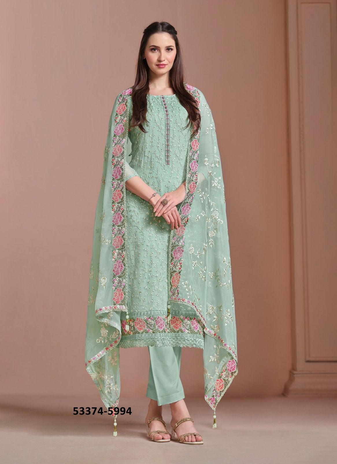 AMINA - CATALOG # 53374 (SET OF 6 SEMI-STITCHED SUITS) AMINA - CATALOG # 53374 (SET OF 6 SEMI-STITCHED SUITS)