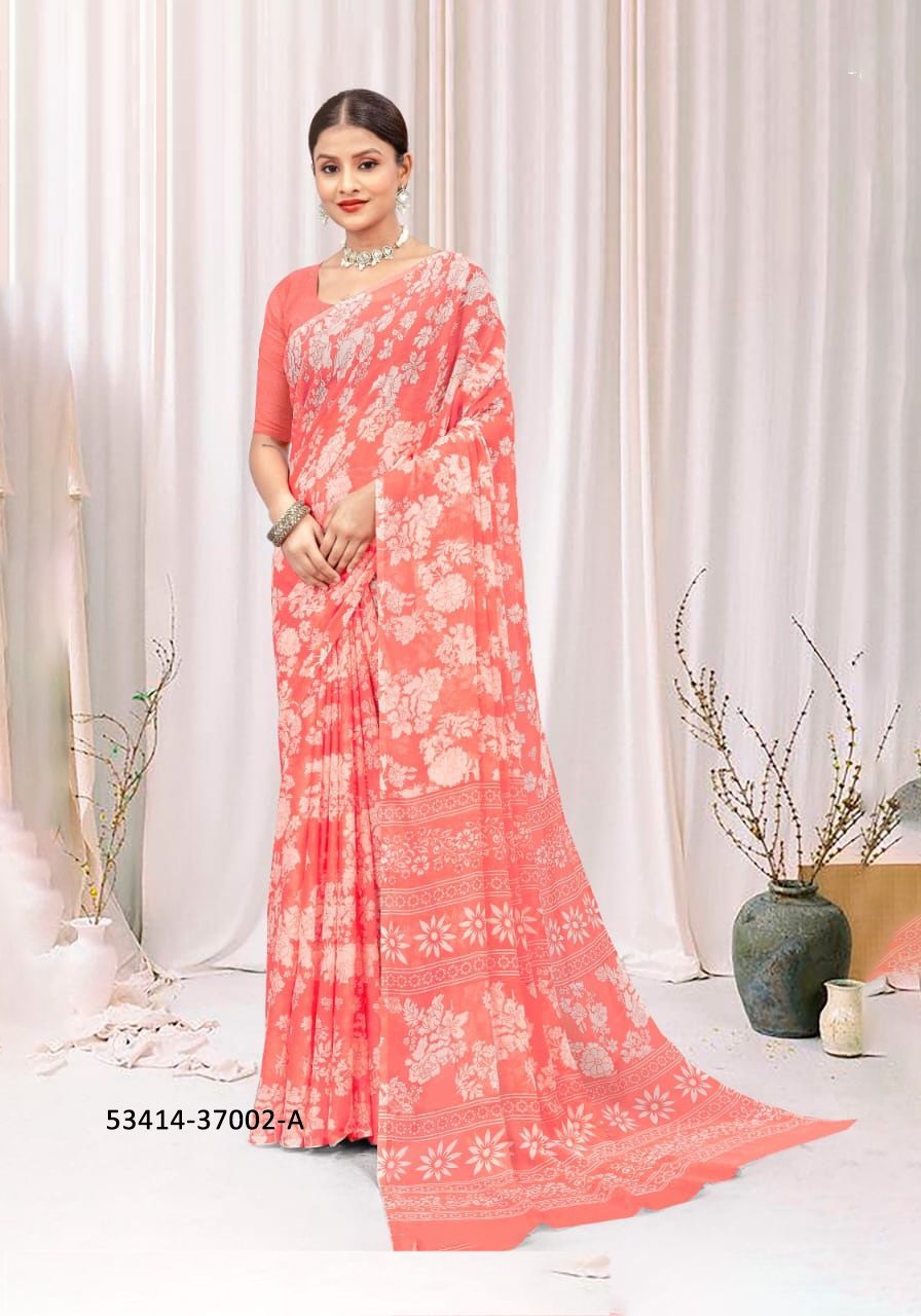 STAR CHIFFON 174 - CATALOG # 53414 (SET OF 12 SAREES)