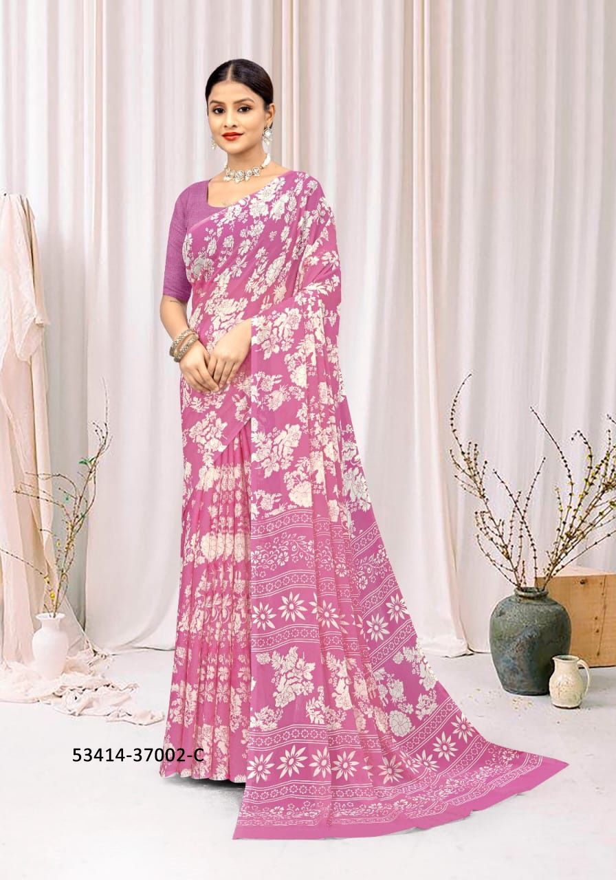 STAR CHIFFON 174 - CATALOG # 53414 (SET OF 12 SAREES)
