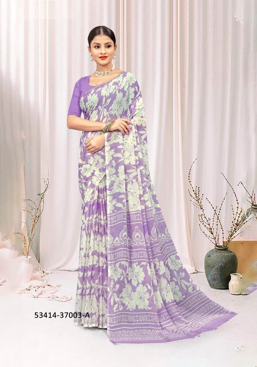 STAR CHIFFON 174 - CATALOG # 53414 (SET OF 12 SAREES)
