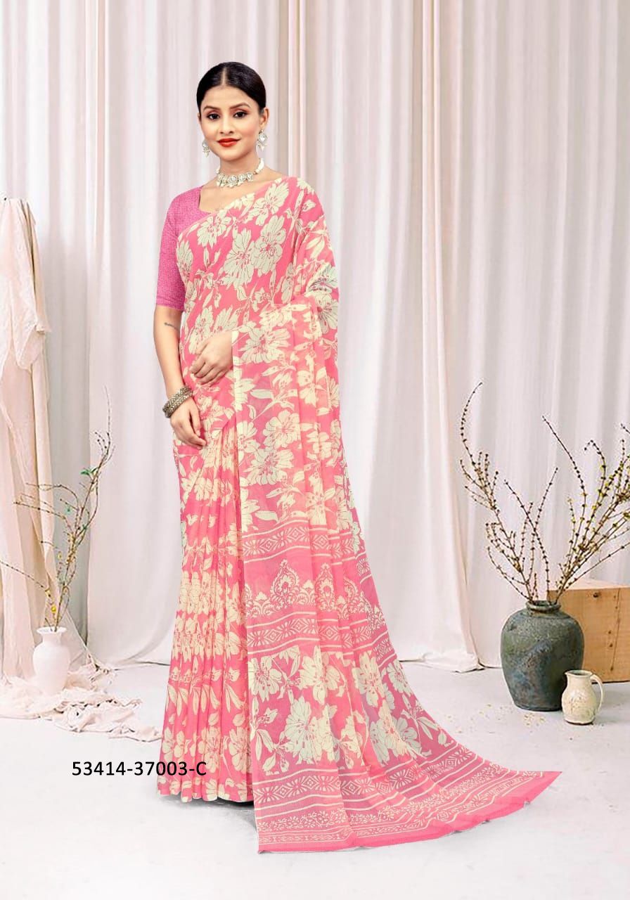 STAR CHIFFON 174 - CATALOG # 53414 (SET OF 12 SAREES)