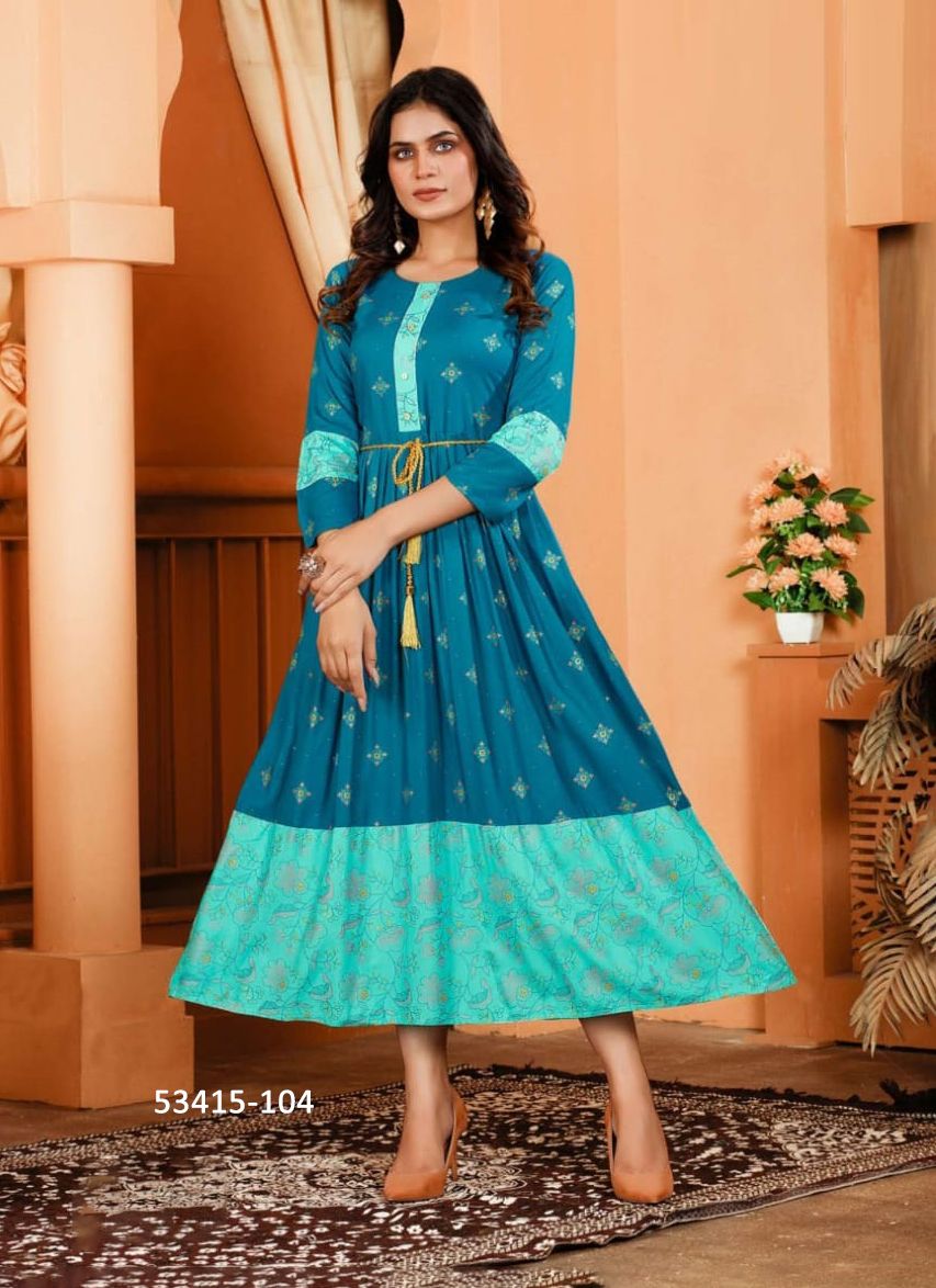 FIZA - CATALOG # 53415 (SET OF 6 READYMADE KURTIS)
